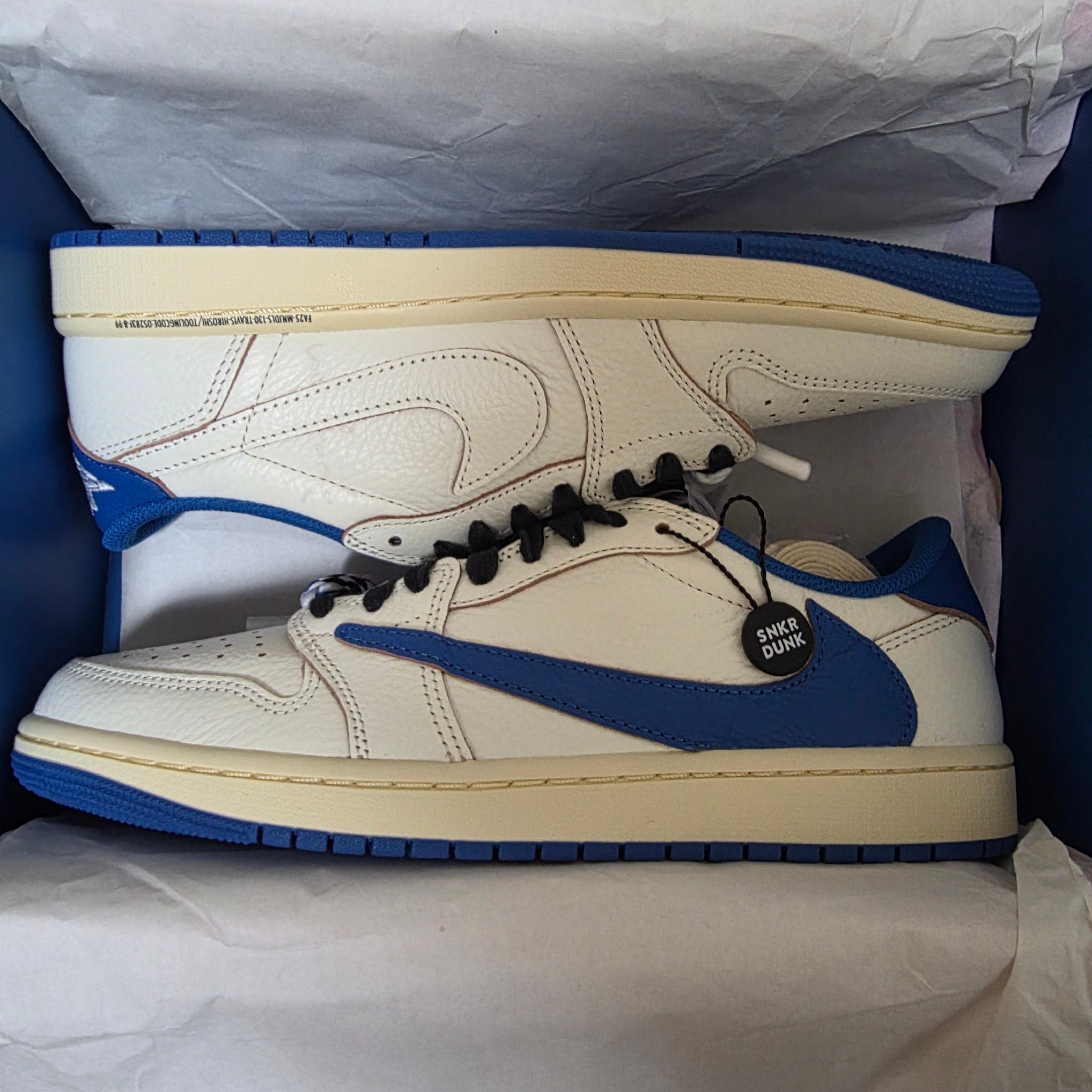 Travis Scott × fragment design × Nike Air Jordan 1 Low OG "Sail/Military Blue"