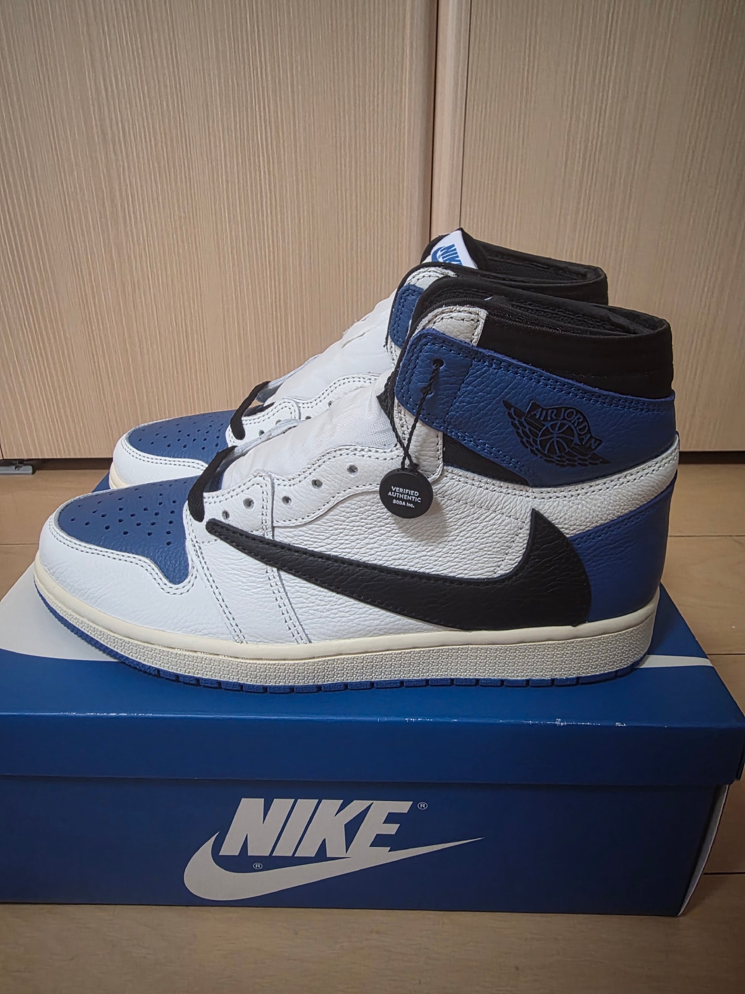 Travis Scott × fragment design × Nike Air Jordan 1 Retro High OG SP "Military Blue"
