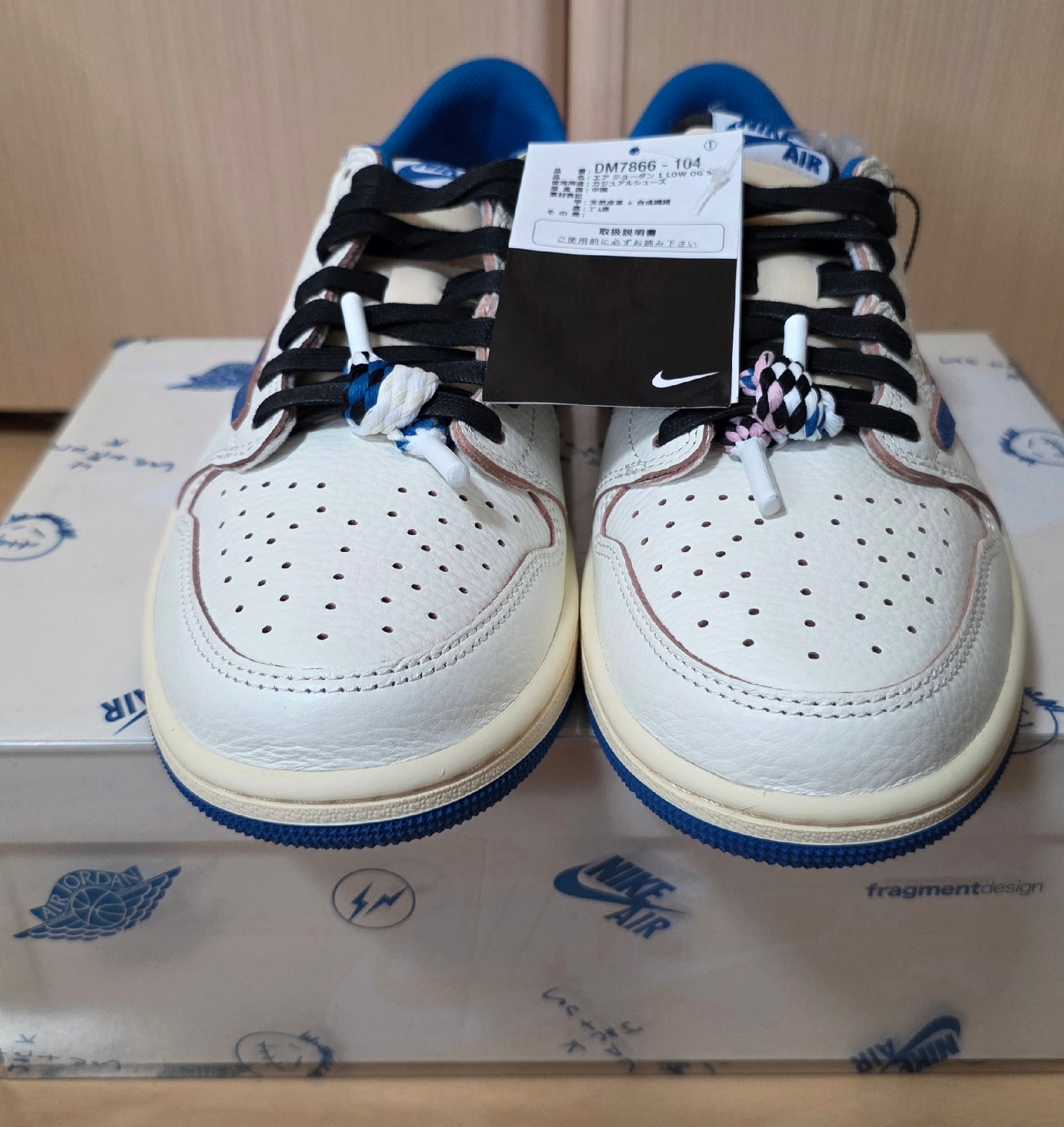 Travis Scott × fragment design × Nike Air Jordan 1 Low OG "Sail/Military Blue"