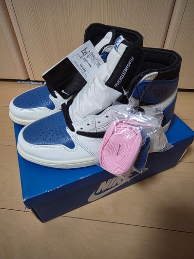 Travis Scott × fragment design × Nike Air Jordan 1 Retro High OG SP "Military Blue"