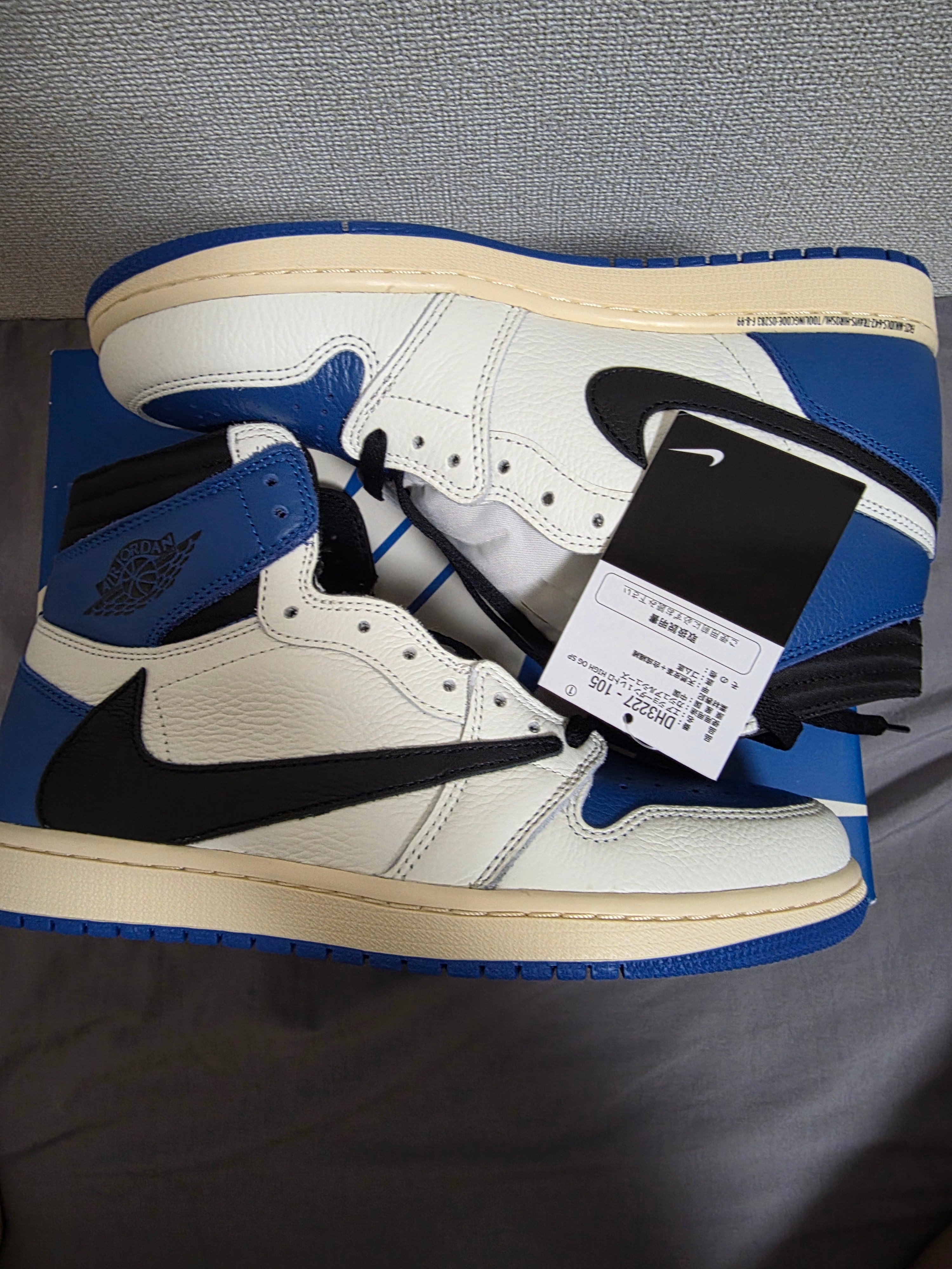 Travis Scott × fragment design × Nike Air Jordan 1 Retro High OG SP "Military Blue"
