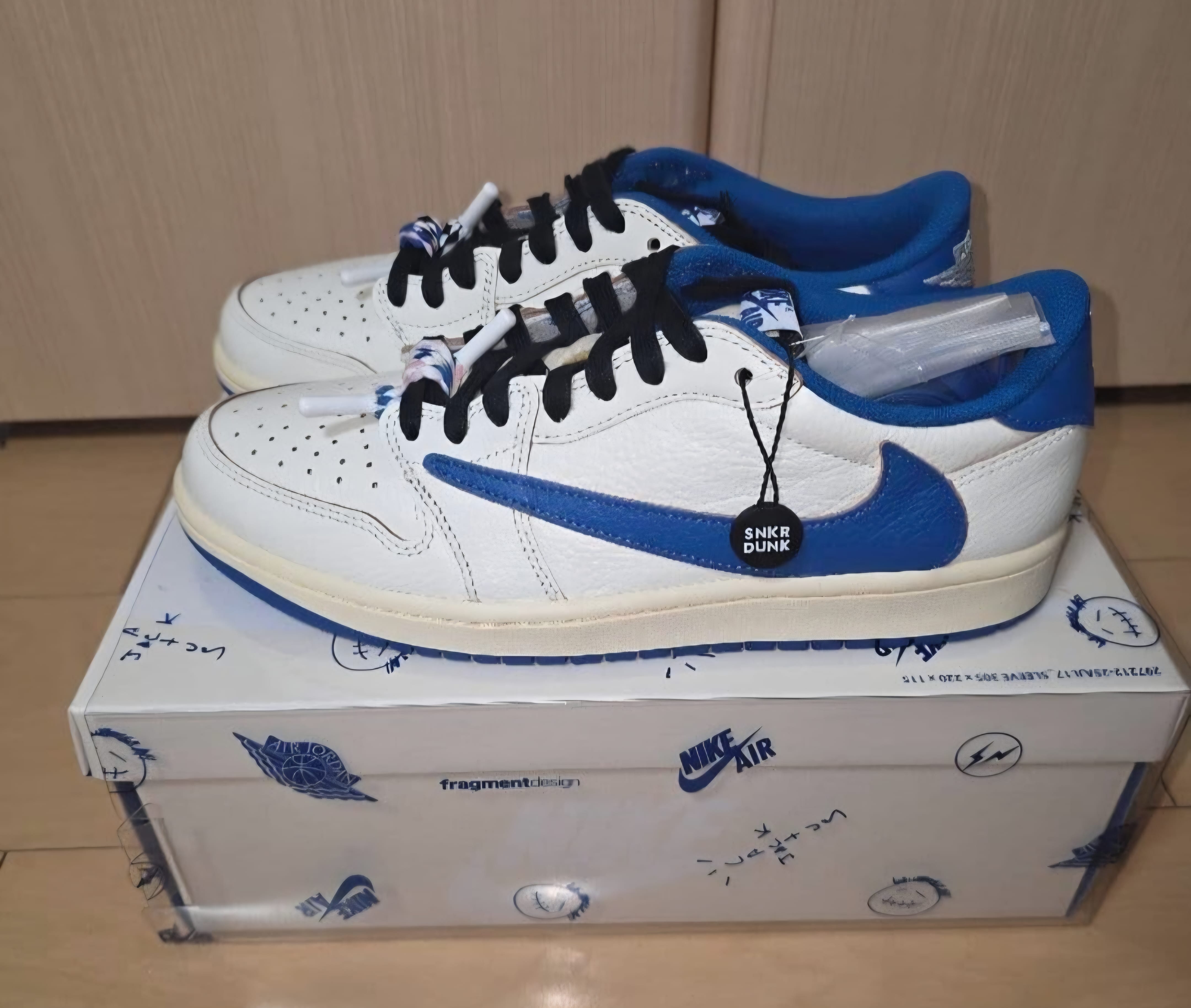 Travis Scott × fragment design × Nike Air Jordan 1 Low OG "Sail/Military Blue"
