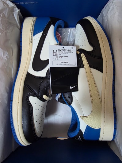 Travis Scott × fragment design × Nike Air Jordan 1 Low OG SP "Military Blue"