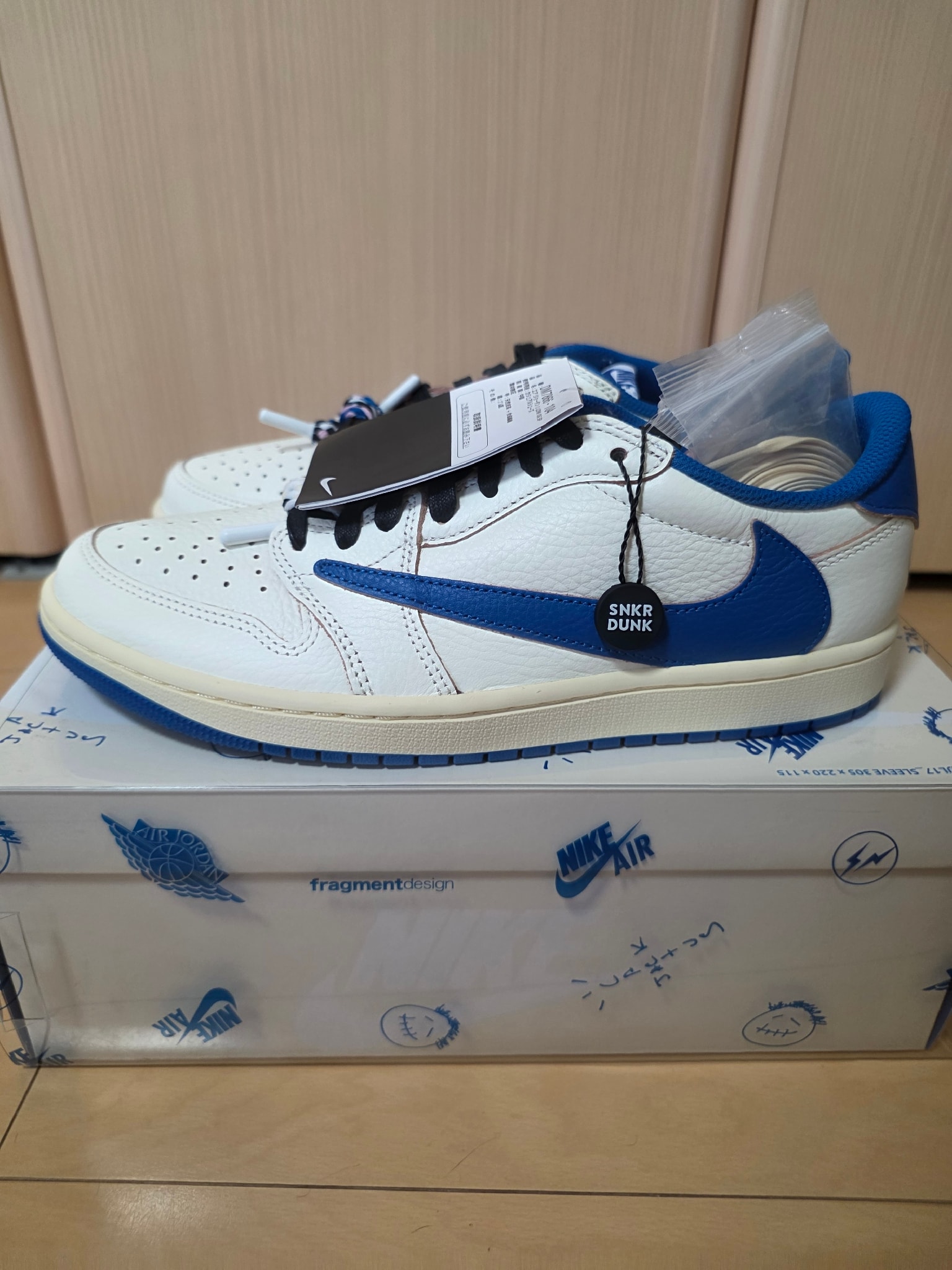 Travis Scott × fragment design × Nike Air Jordan 1 Low OG "Sail/Military Blue"