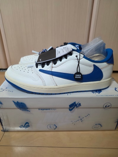 Travis Scott × fragment design × Nike Air Jordan 1 Low OG "Sail/Military Blue"