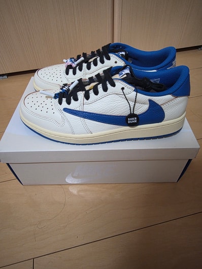 Travis Scott × fragment design × Nike Air Jordan 1 Low OG "Sail/Military Blue"