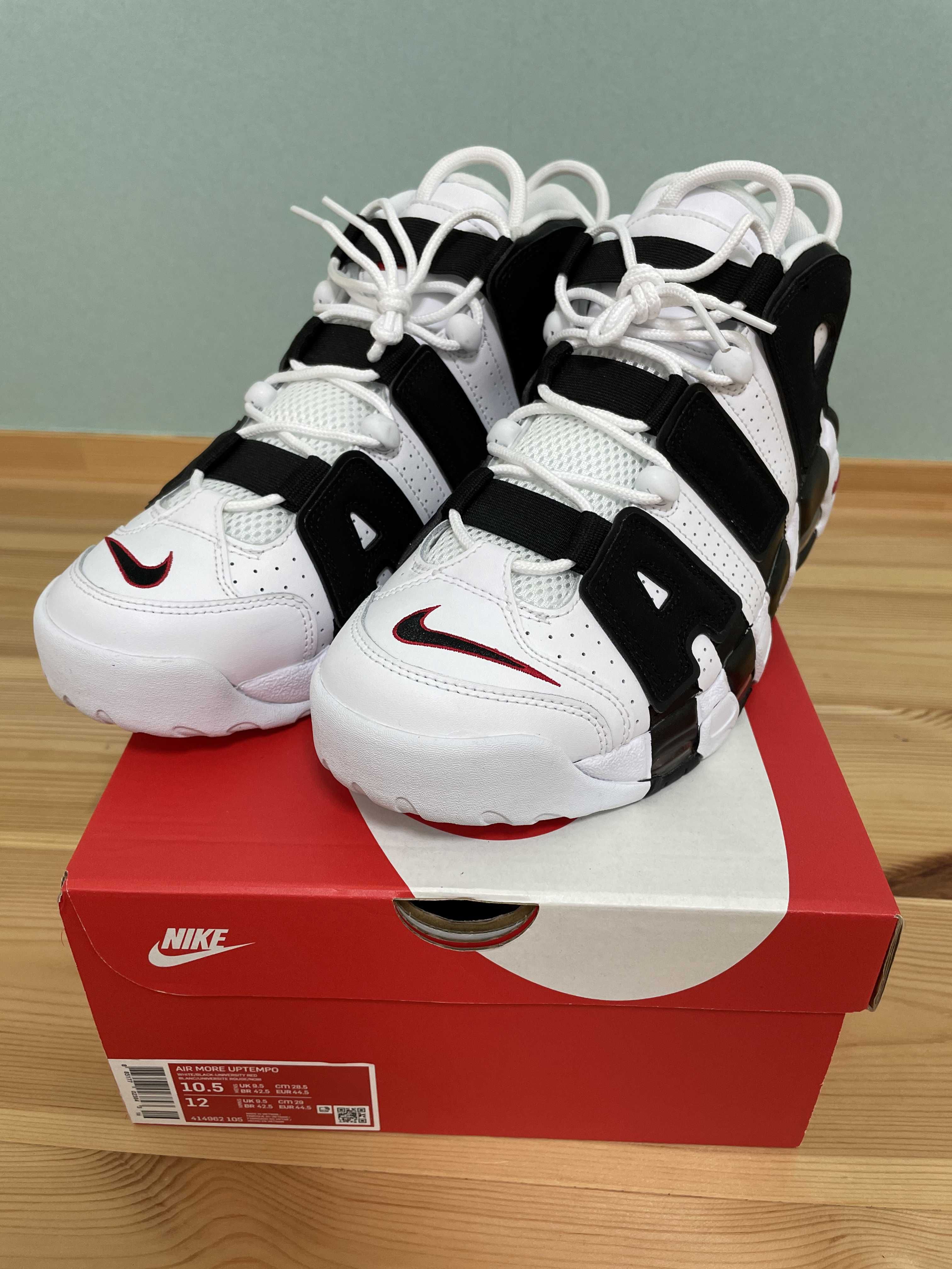 NIKE AIR MORE UPTEMPO "WHITE/BLACK/UNIVERSITY RED"(2020)