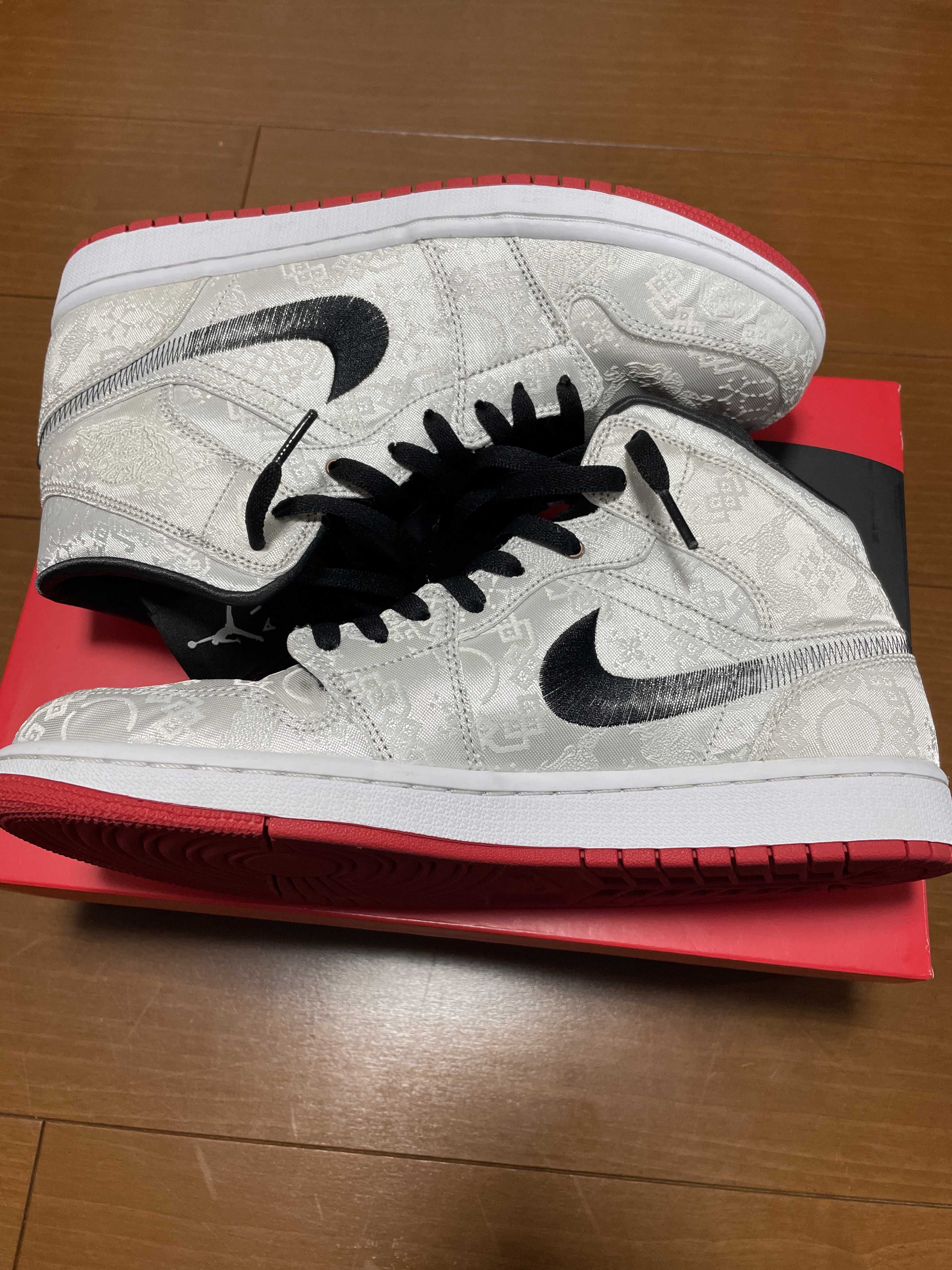 CLOT × Nike Air Jordan 1 Mid SE Fearless "White/Black/Red"