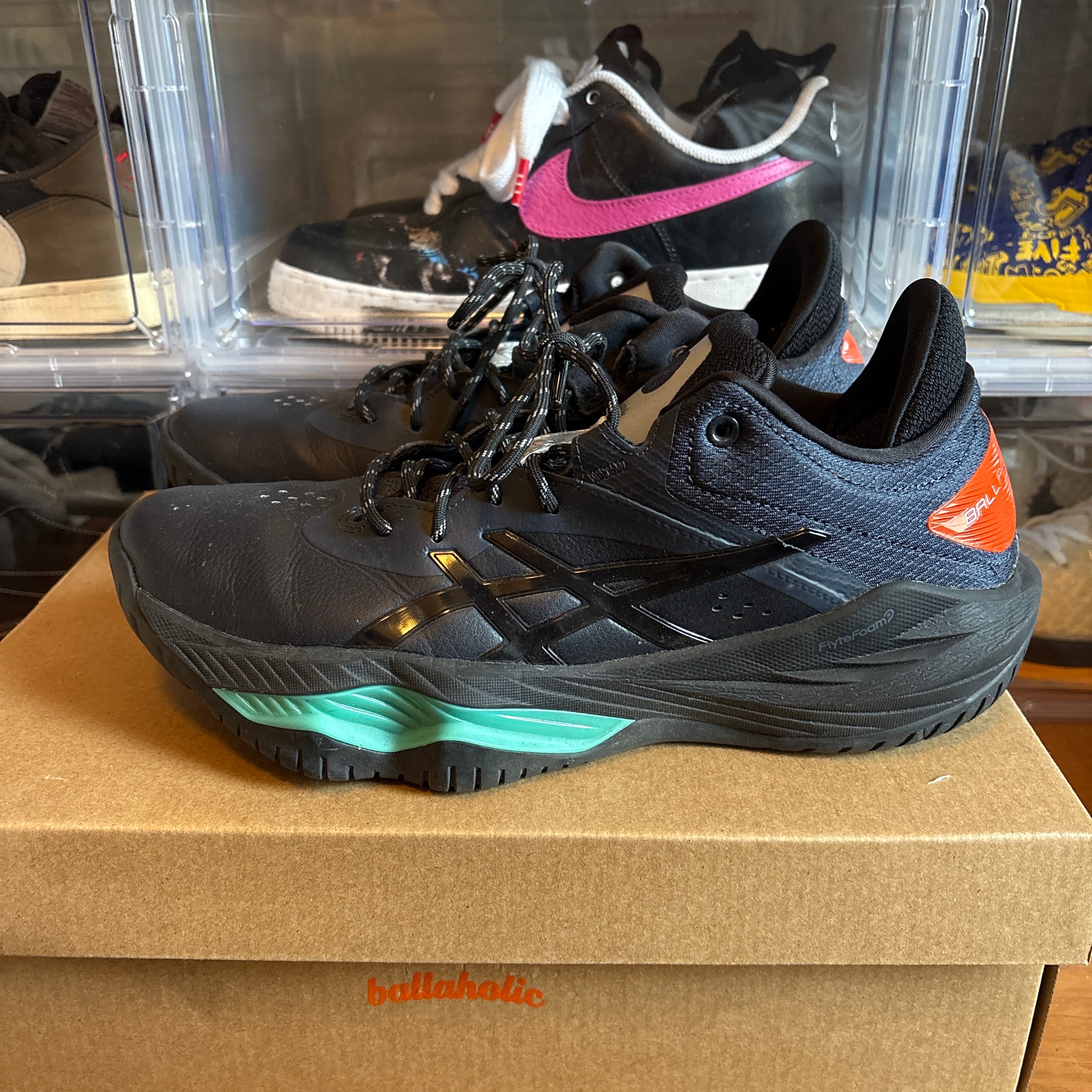 ballaholic × Asics Nova Surge Low "Midnight/Aurora Green"