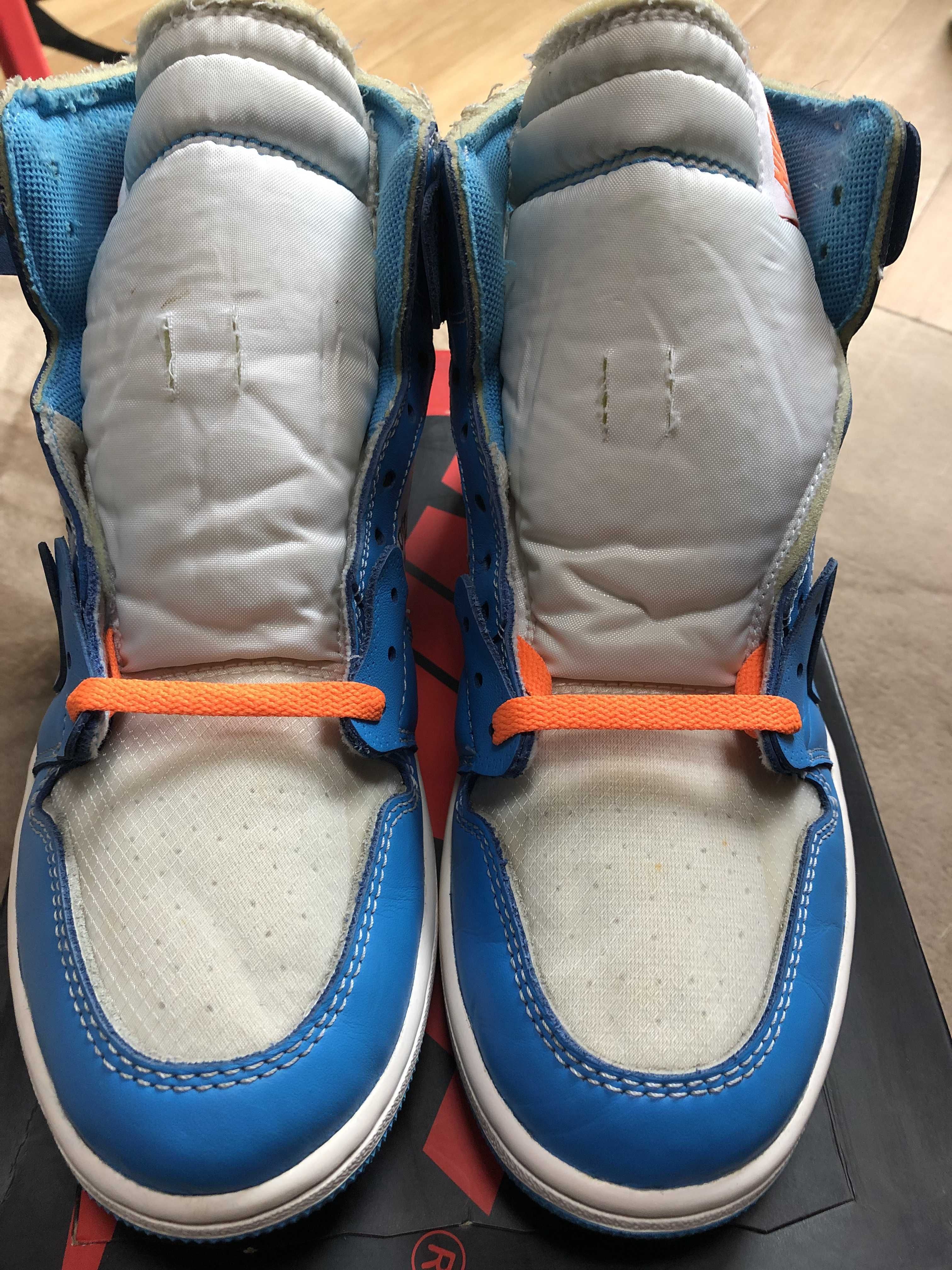 Off-White × Nike Air Jordan 1 High UNC "White/Dark Powder Blue"