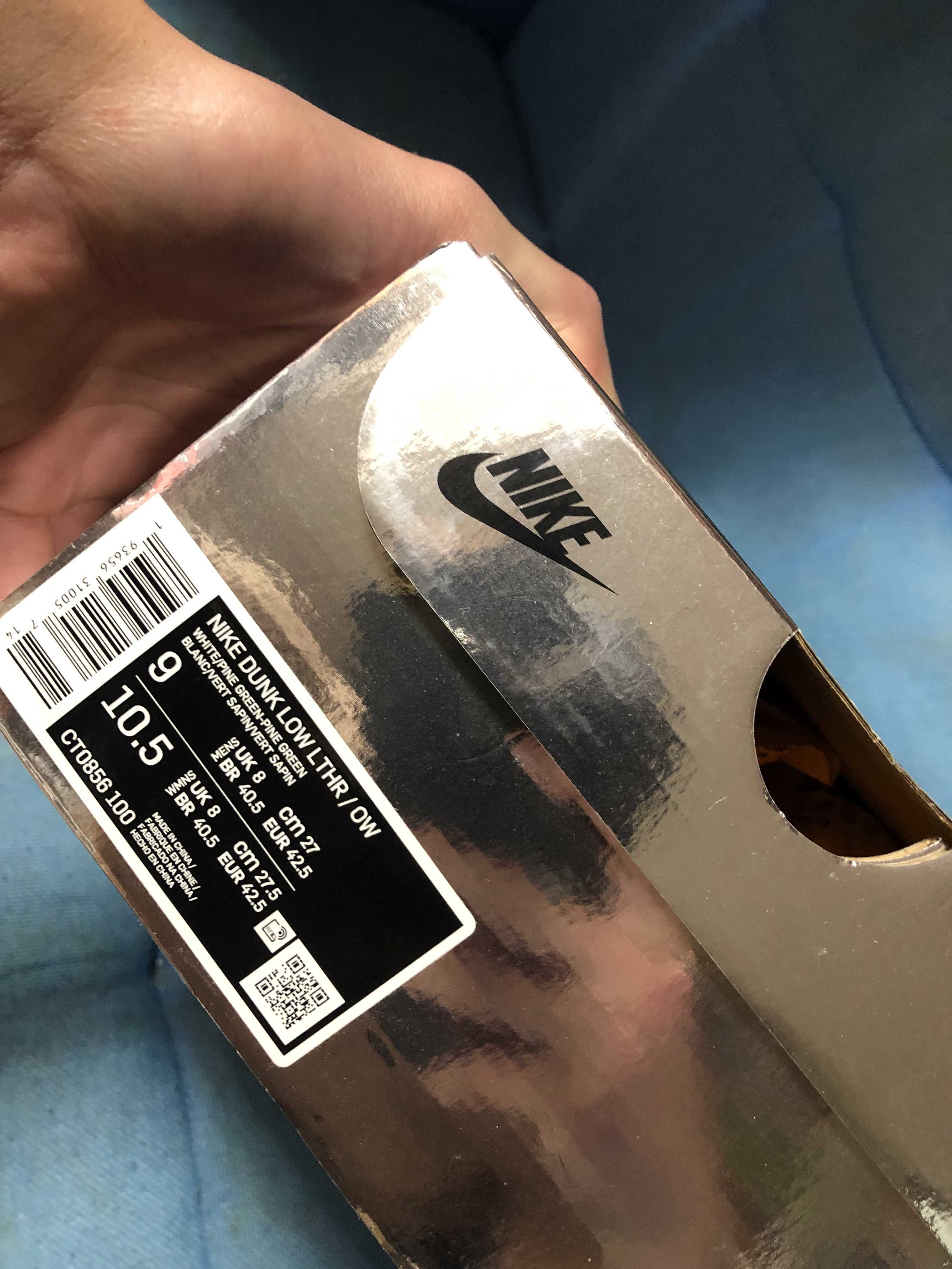 Off-White × Nike Dunk Low "White/Pine Green"