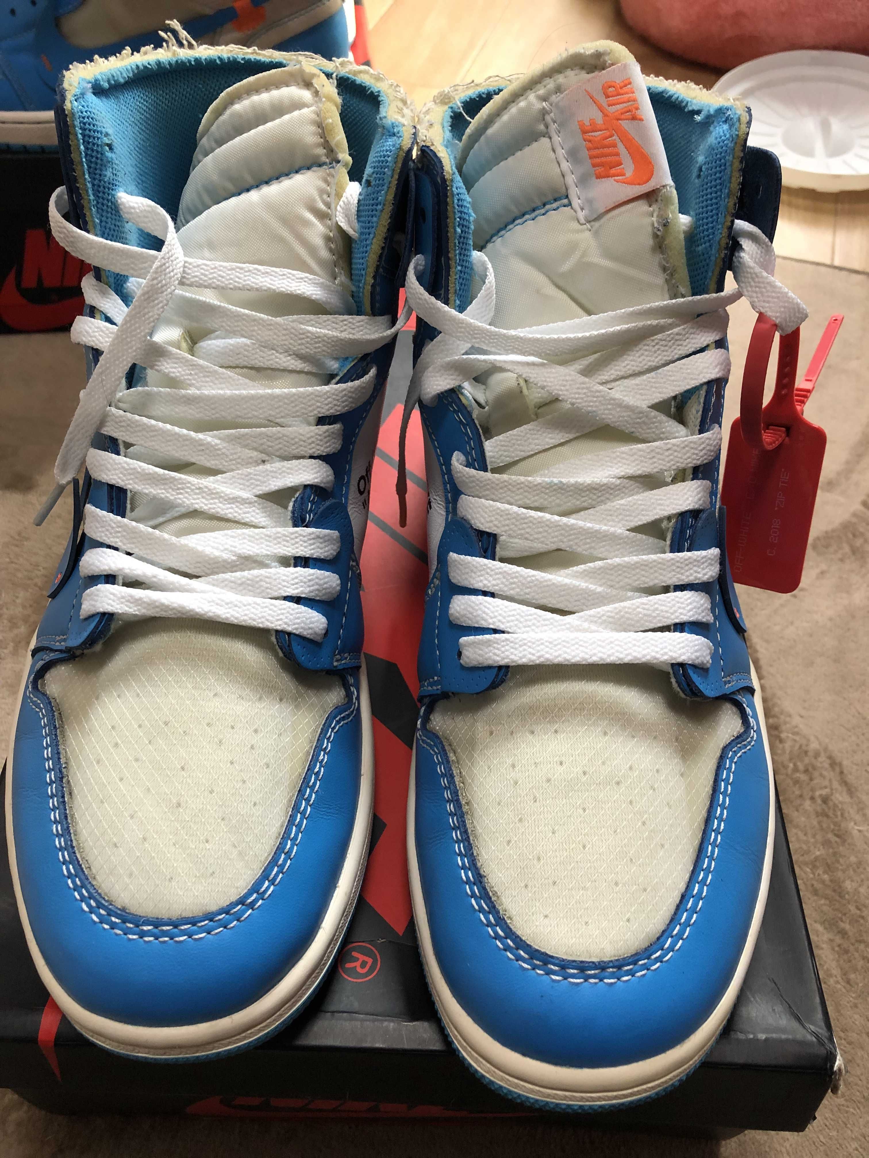 Off-White × Nike Air Jordan 1 High UNC "White/Dark Powder Blue"
