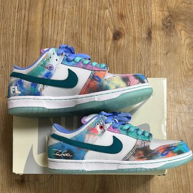 Futura × Nike SB Dunk Low "White and Geode Teal"