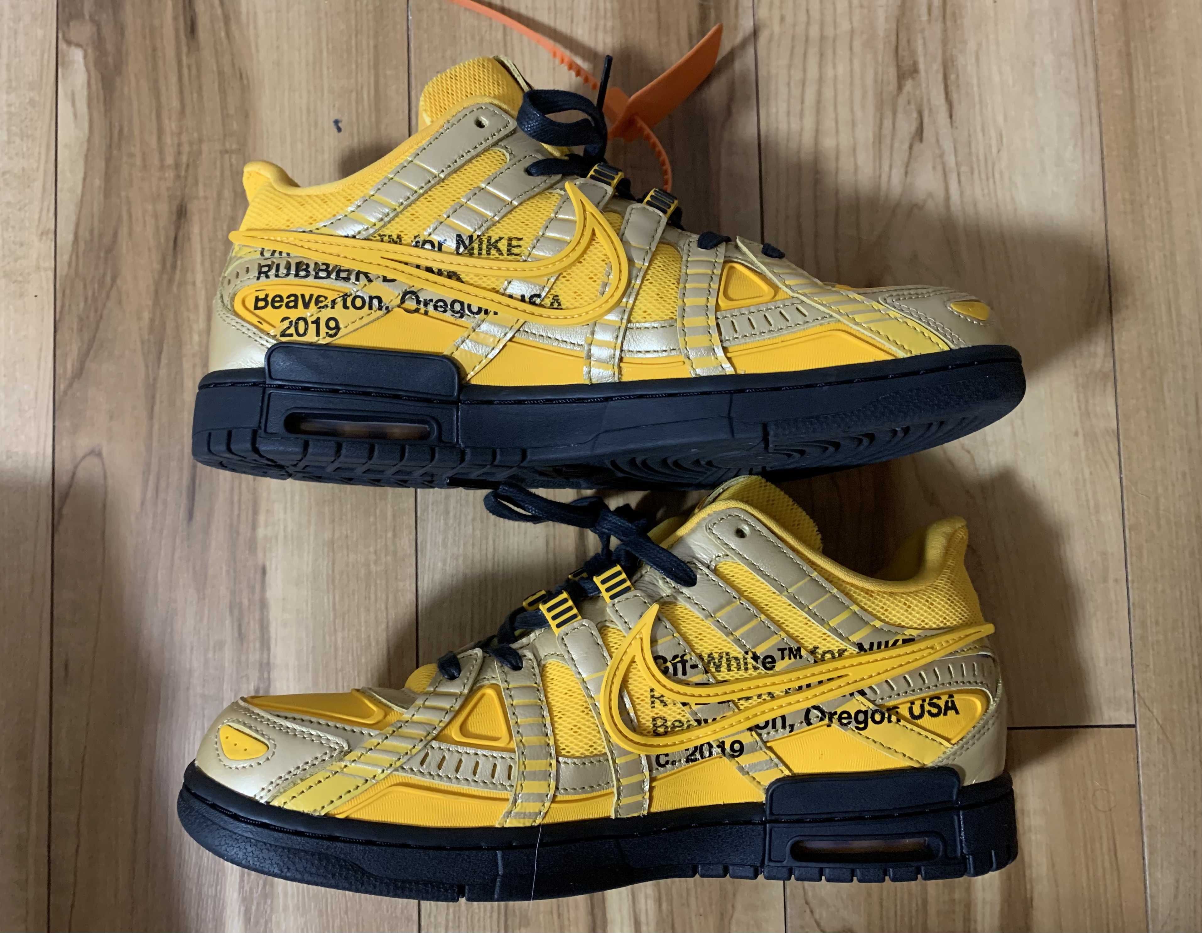 Off-White × Nike Air Rubber Dunk "University Gold"