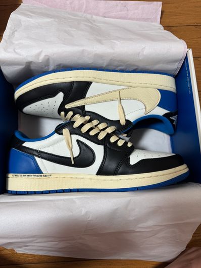 Travis Scott × fragment design × Nike Air Jordan 1 Low OG SP "Military Blue"