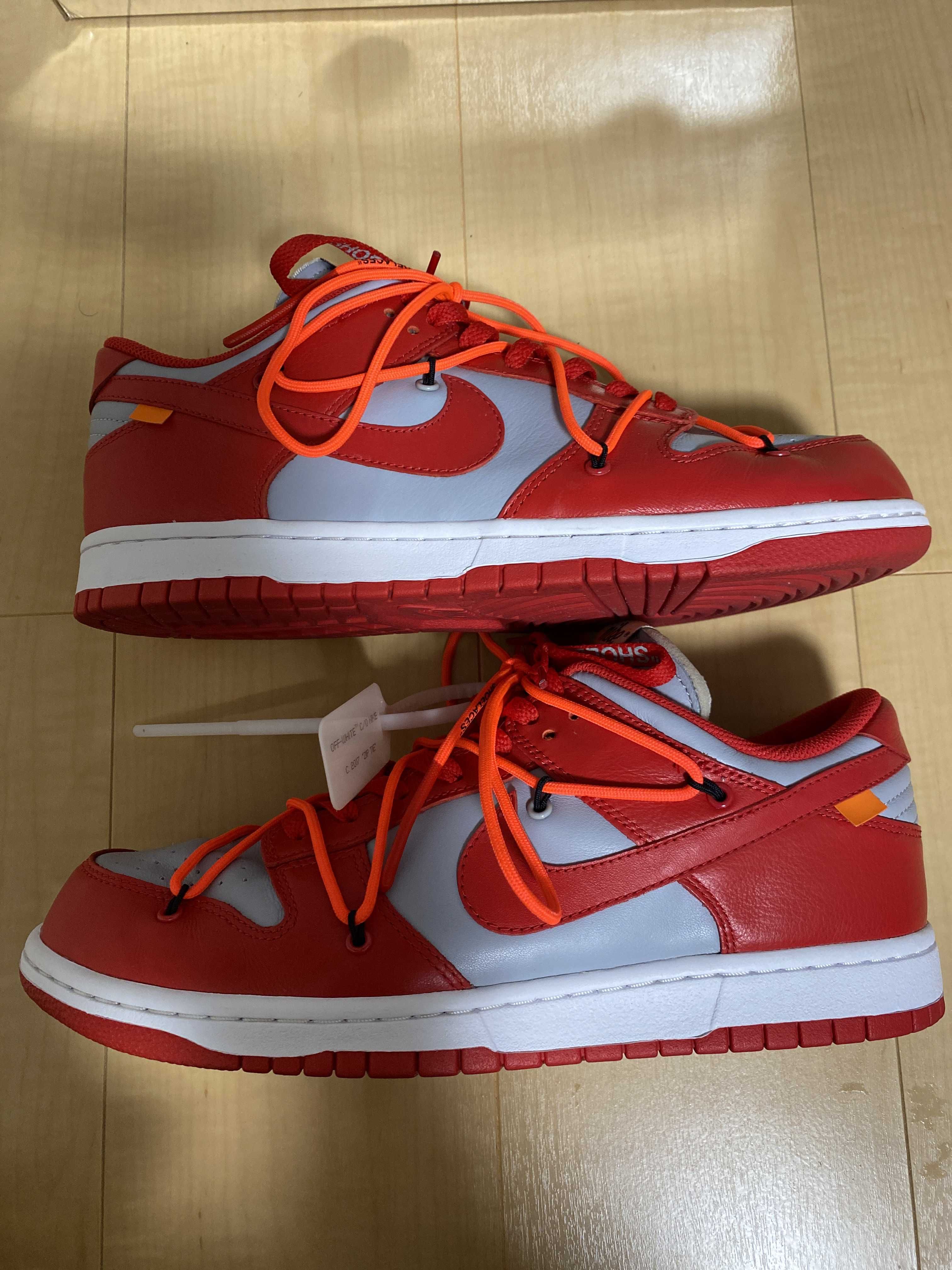 Off-White × Nike Dunk Low "University Red/Wolf Grey"
