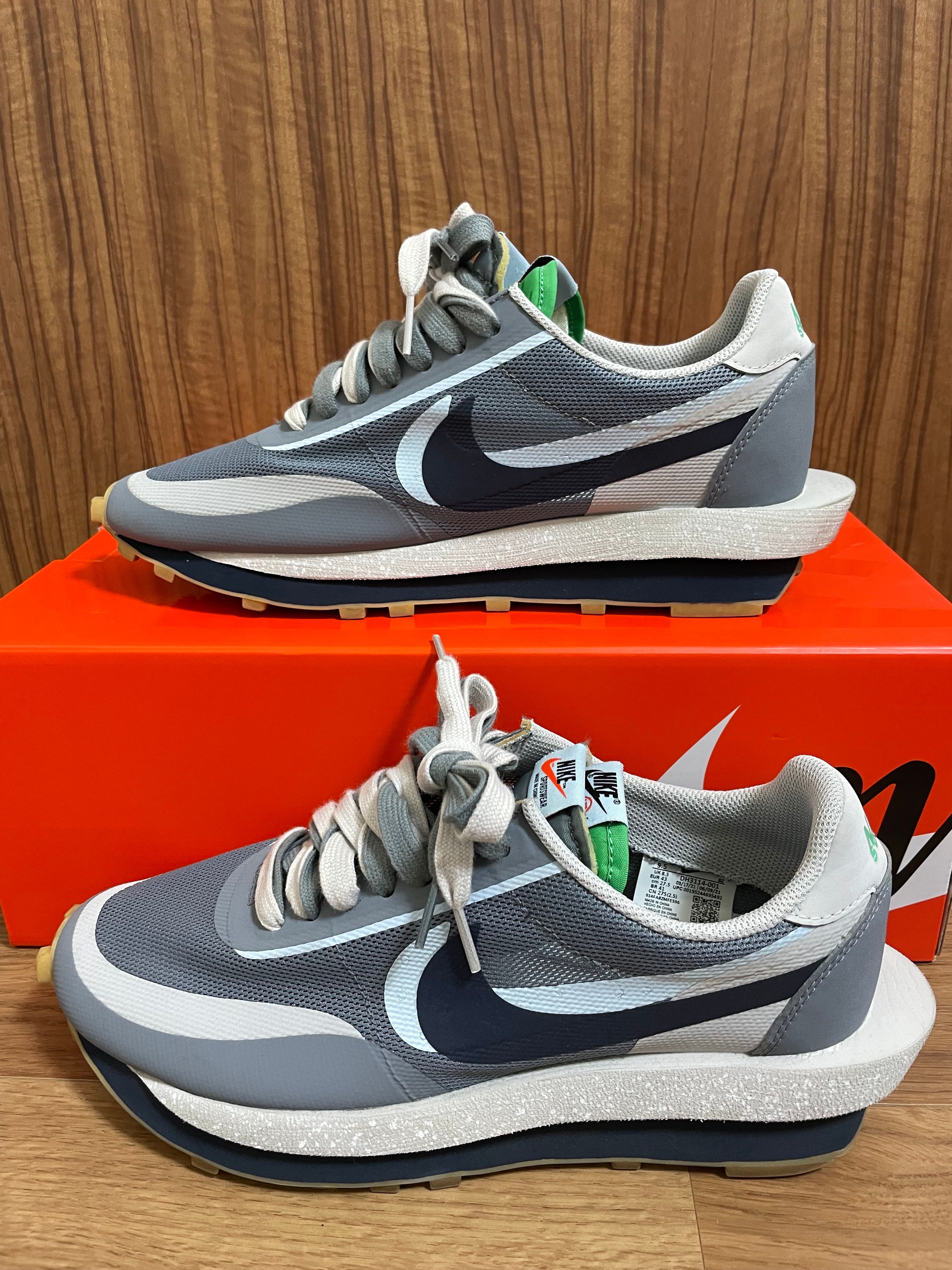 CLOT × Sacai × Nike LD Waffle "Grey Obsidian/Cool Grey"