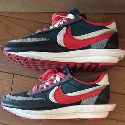 UNDERCOVER × sacai × Nike LD Waffle "Midnight Spruce/Pale Ivory-Dark Grey-University Red"