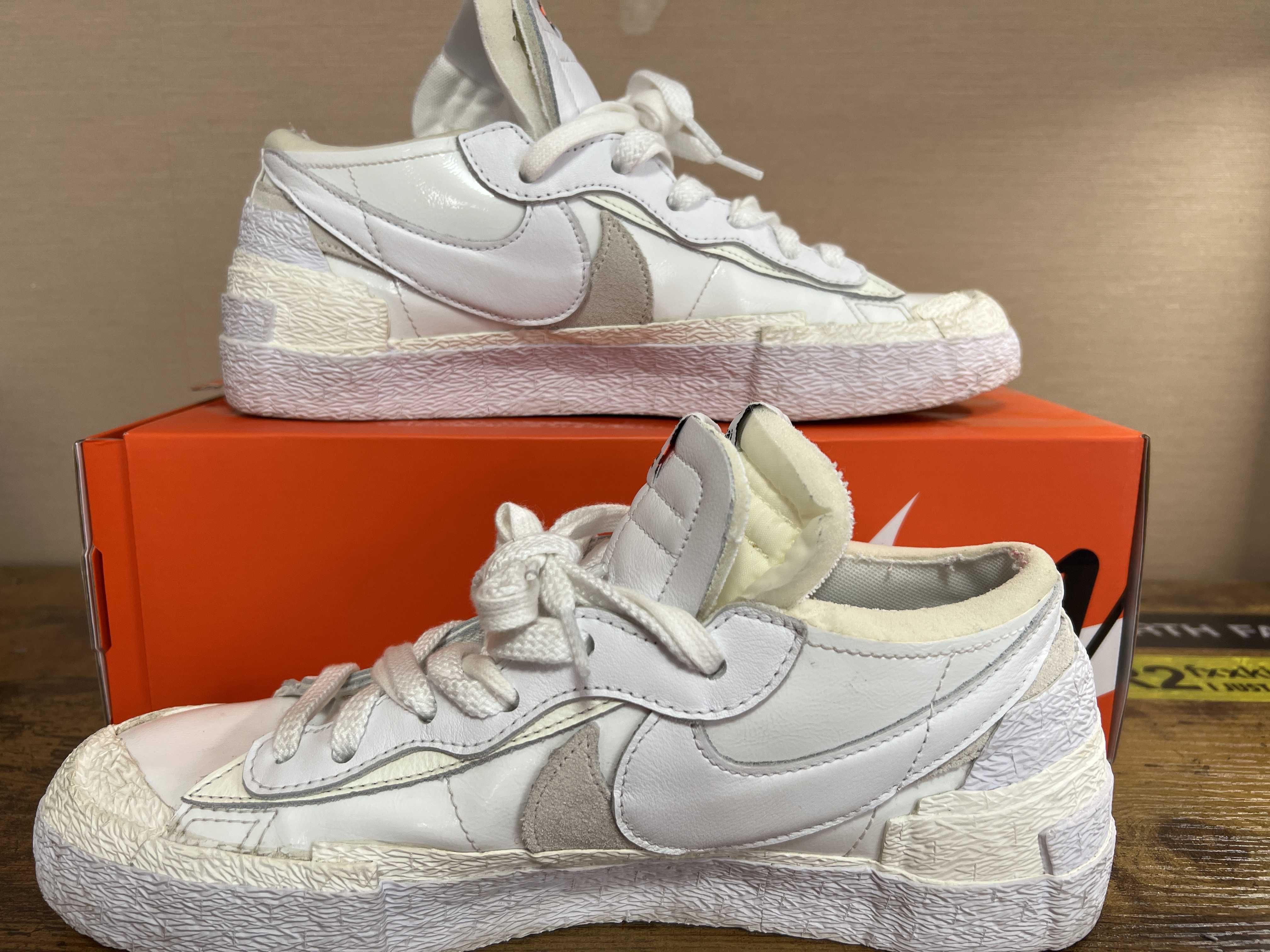 sacai × Nike Blazer Low "White Patent Leather"