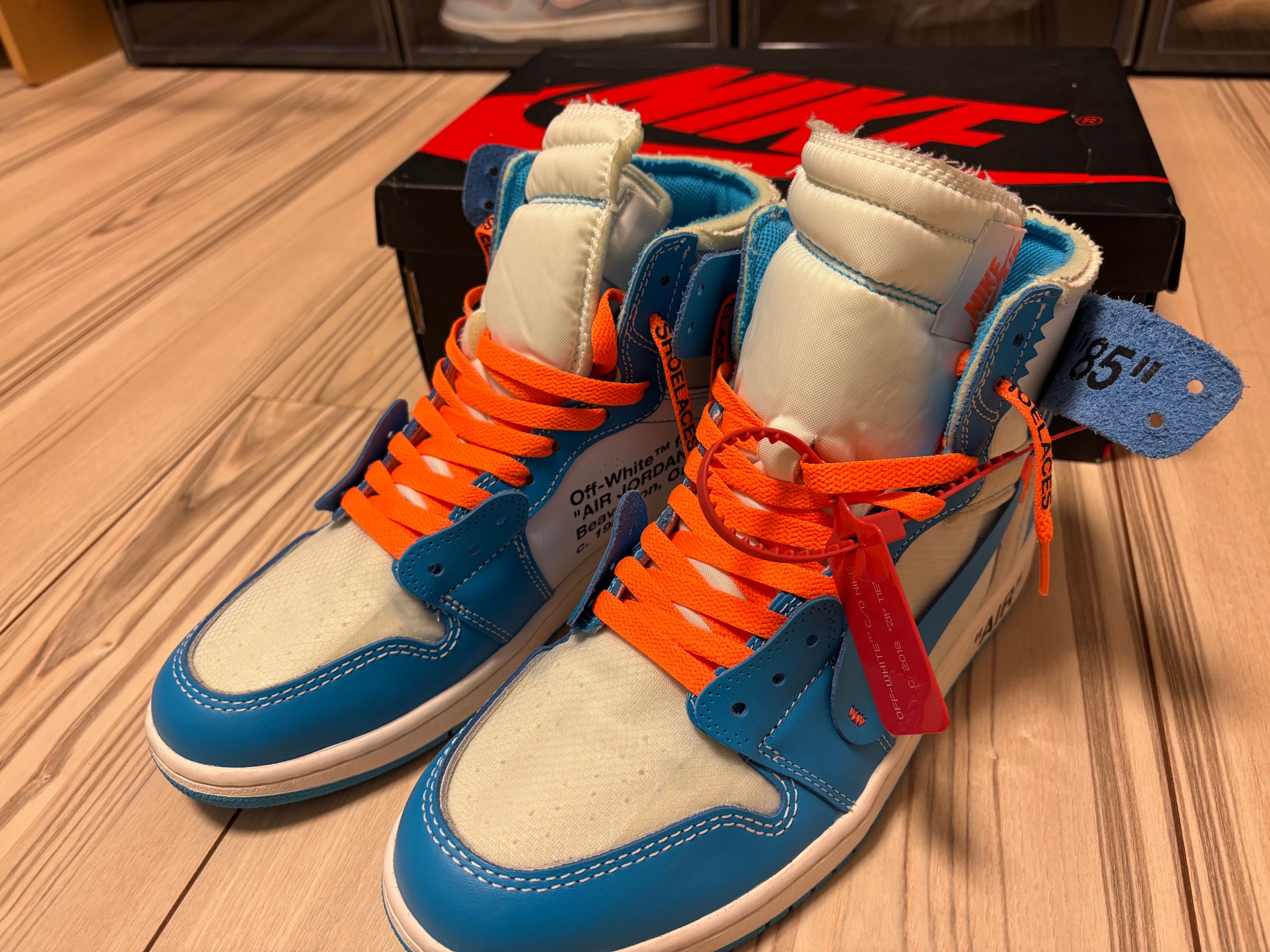 Off-White × Nike Air Jordan 1 High UNC "White/Dark Powder Blue"