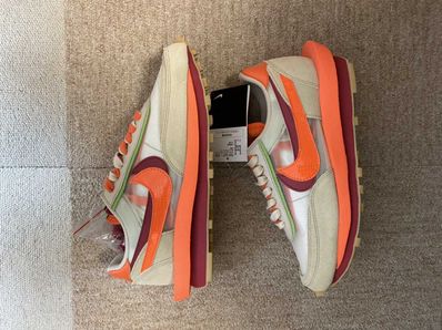 CLOT × Sacai × Nike LD Waffle "Orange Blaze"