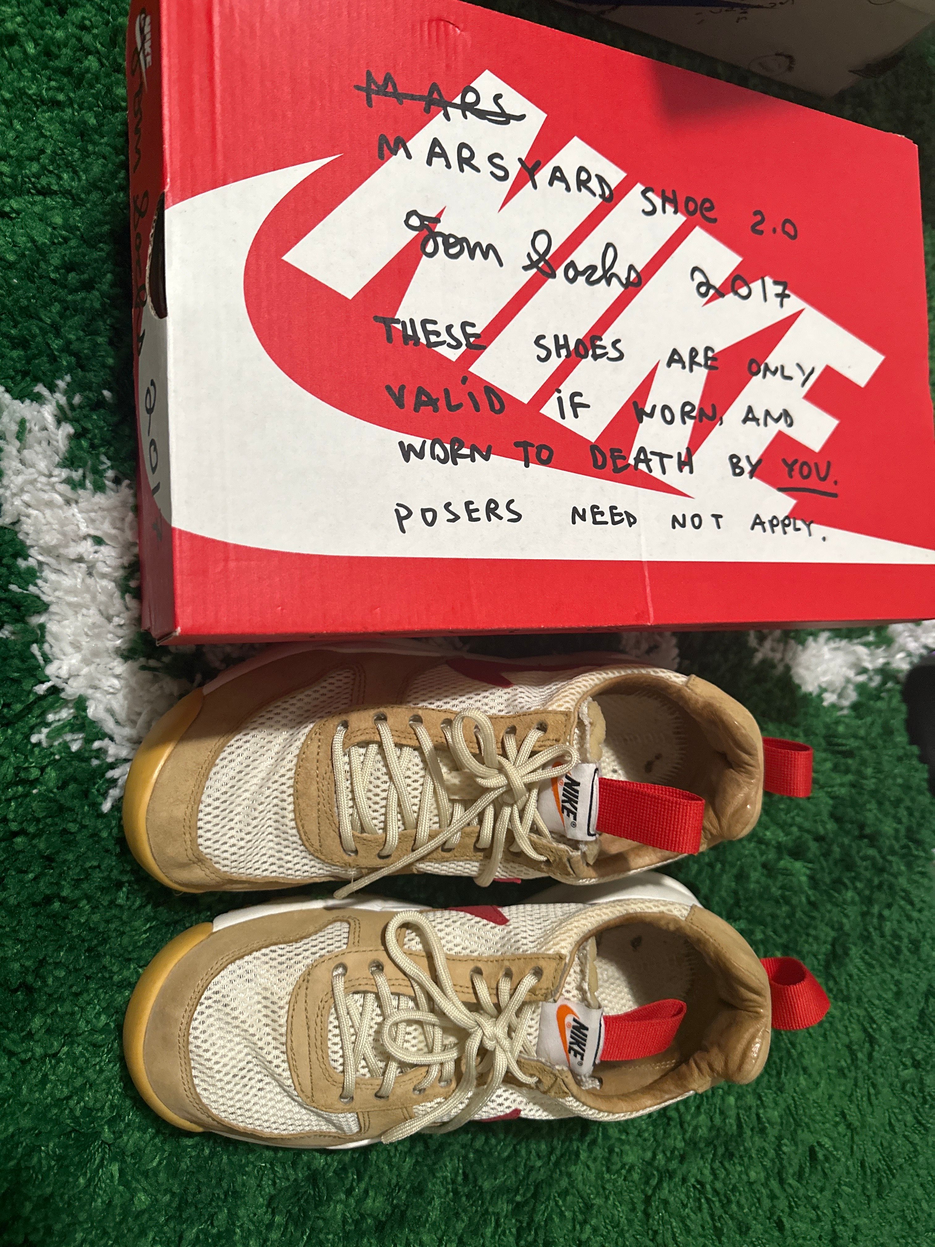 Tom Sachs × Nike Mars Yard 2.0 "Natural/Sport Red-Maple"
