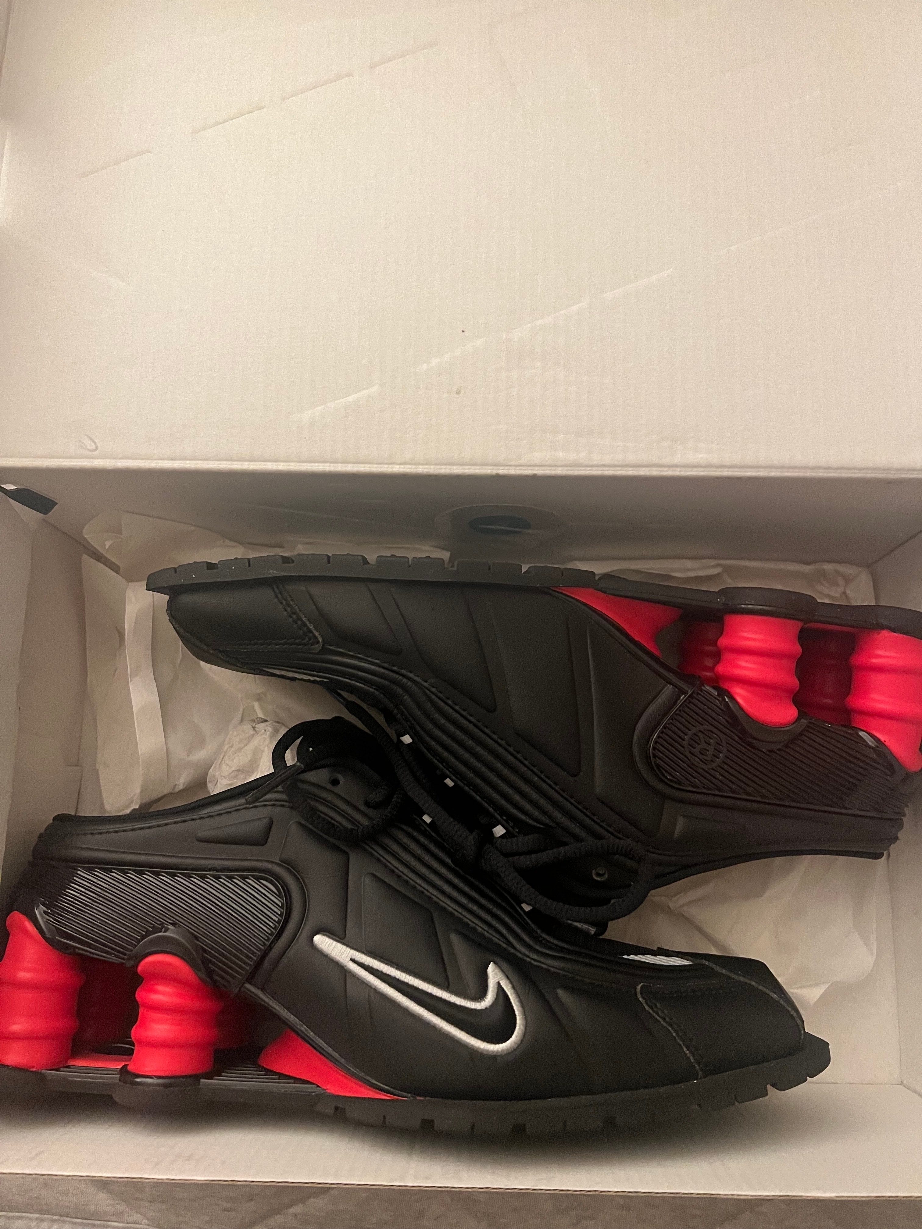 Martine Rose × Nike Women's Shox MR4 "Black/Metallic Silver Comet Red"