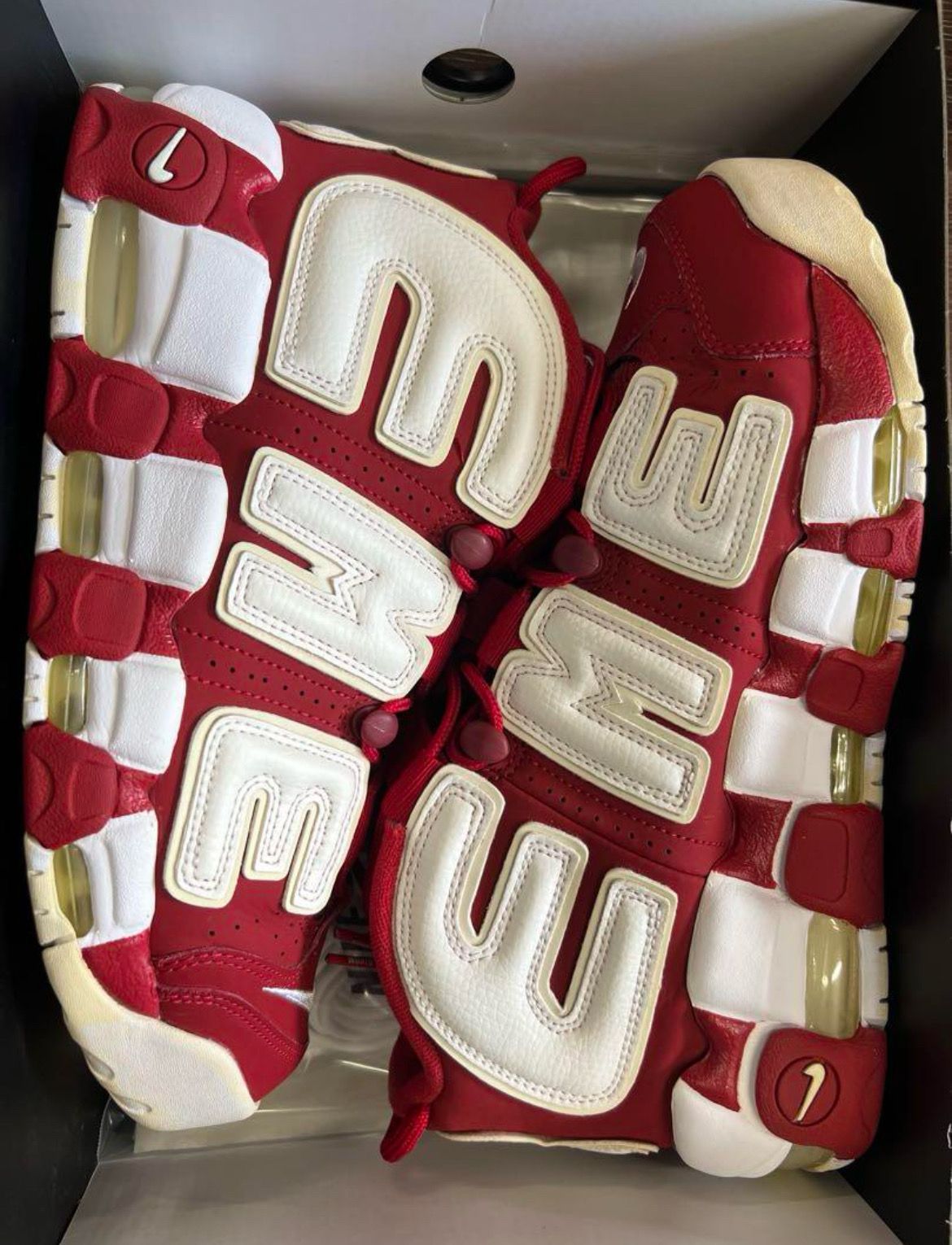 Supreme × Nike Air More Uptempo "White/Red"