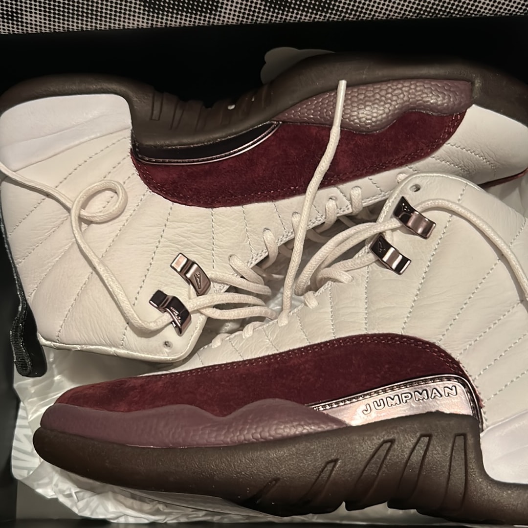 A Ma Maniere × Nike Women's Air Jordan 12 "White and Burgundy Crush"