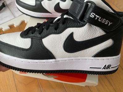 Stussy × Nike Air Force 1 Mid "Black and Light Bone"