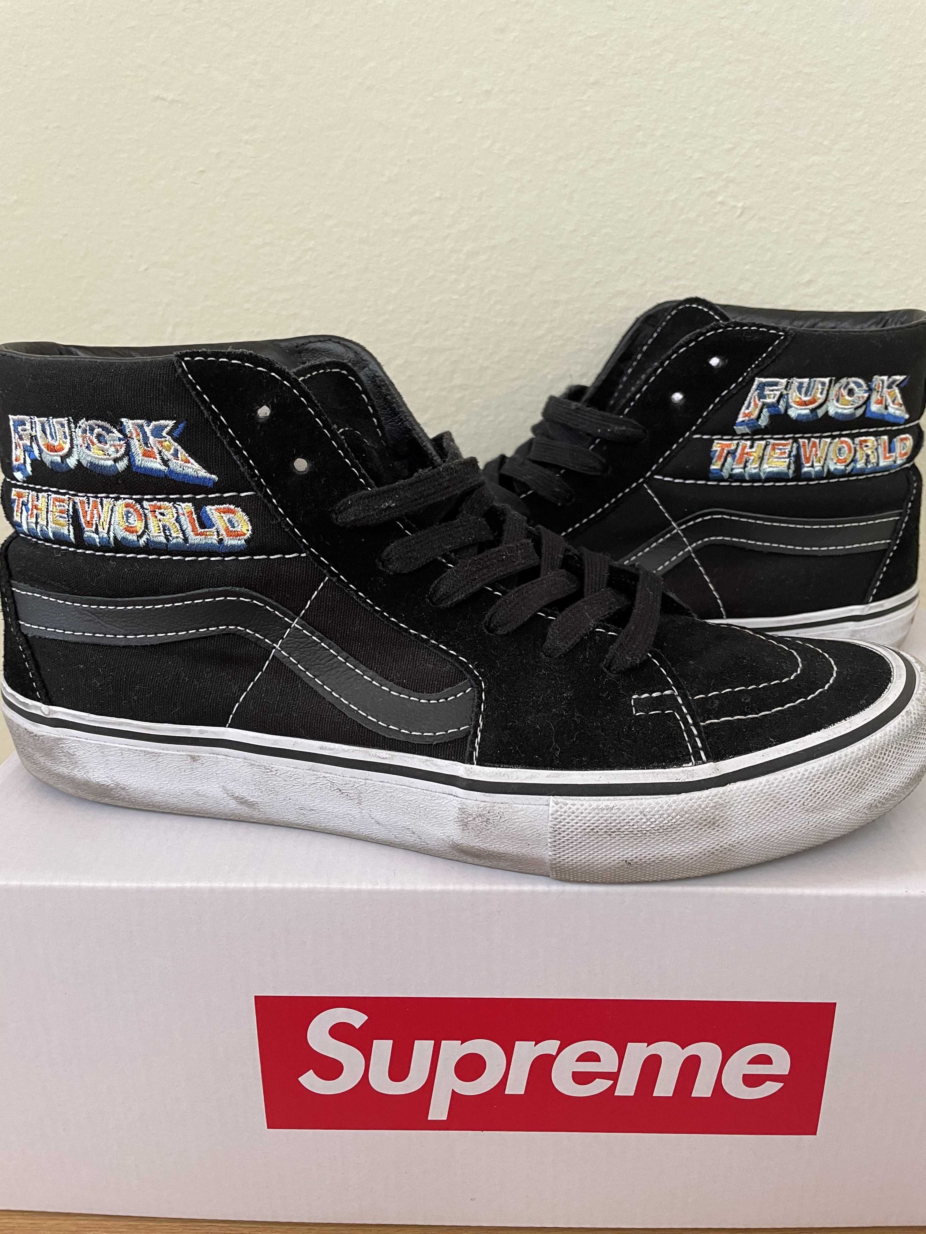 Supreme × Vans Fuck The World "Black"