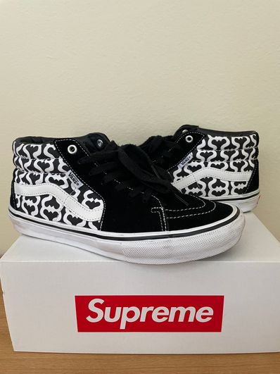 Supreme × Vans Monogram S Logo Skate Grosso Mid "Black"