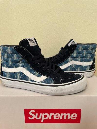 Supreme × Vans Sk8-Hi Hole Punch Denim "Blue"