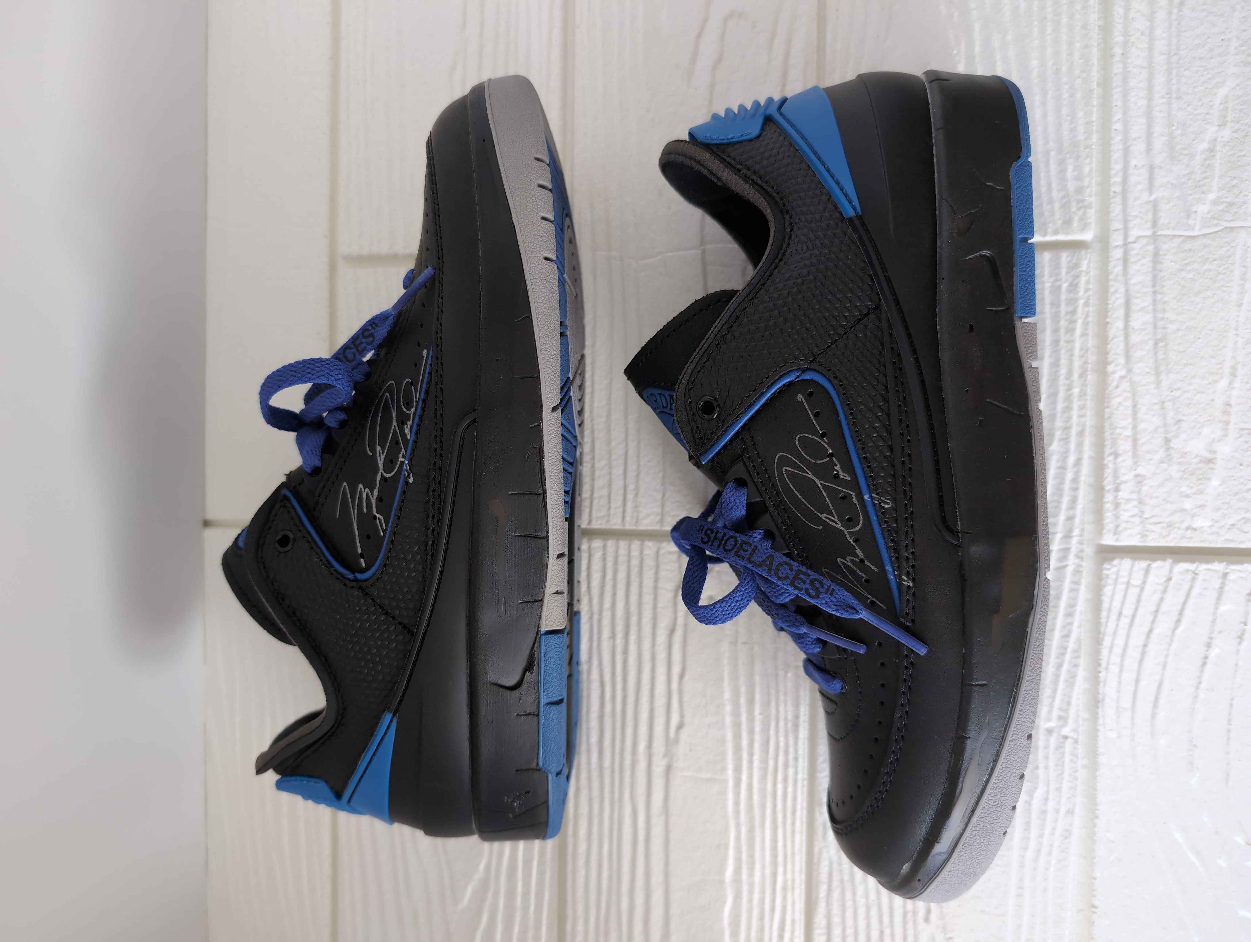 Off-White × Nike Air Jordan 2 Low "Black and Varsity Royal"