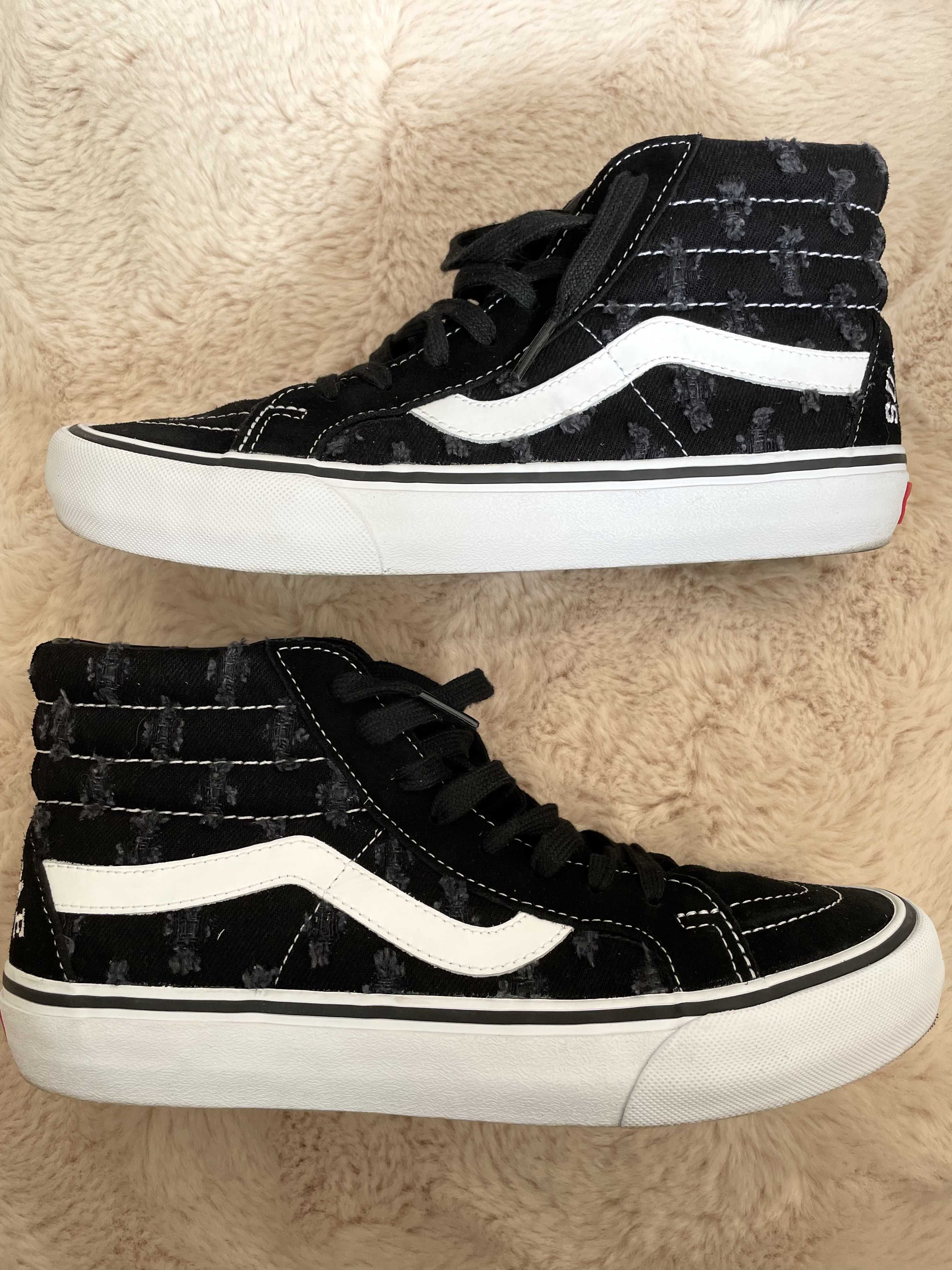 Supreme × Vans Sk8-Hi Hole Punch Denim "Black"