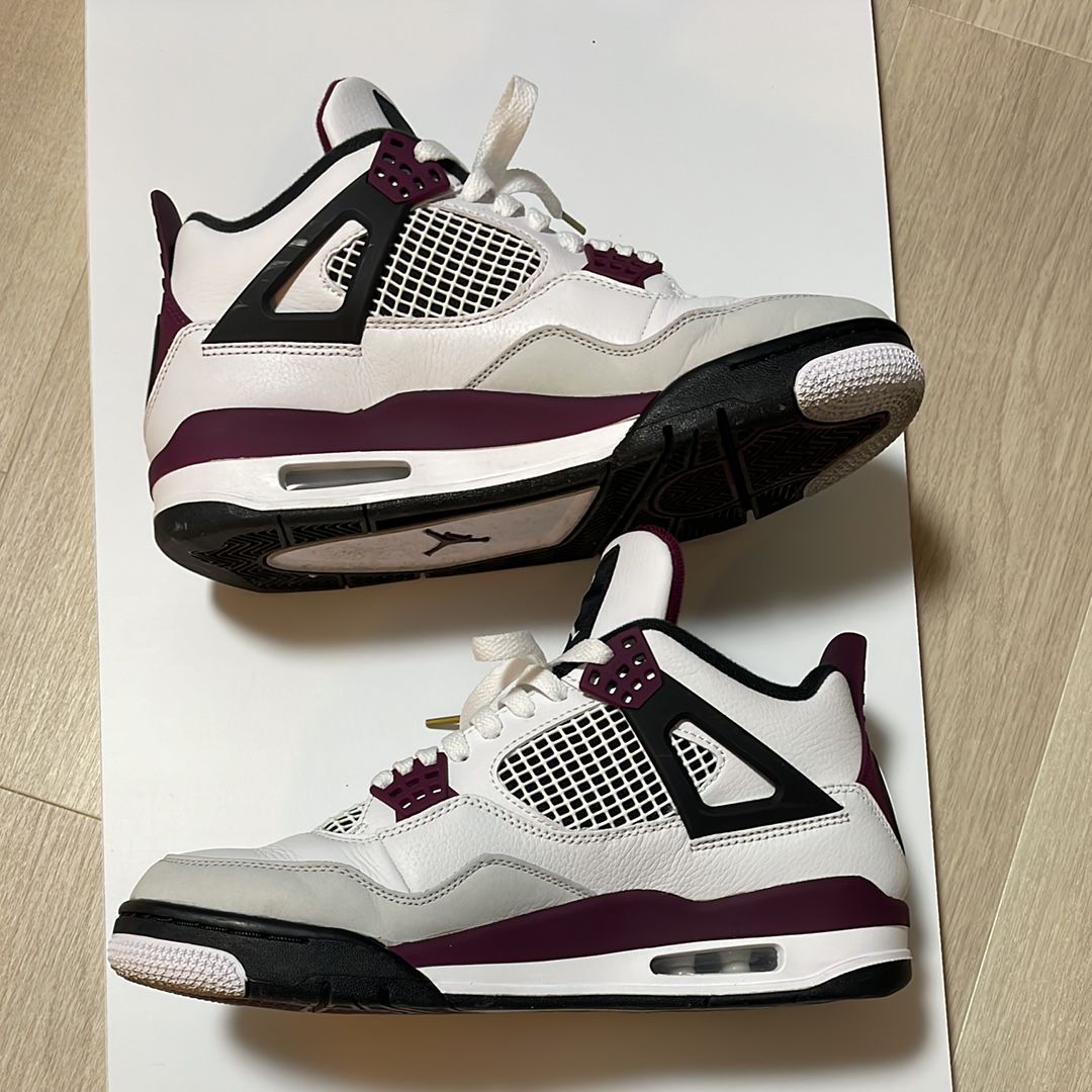 Paris Saint Germain ×Nike Air Jordan 4 Retro "White/Bordeaux/Neutral Gray"