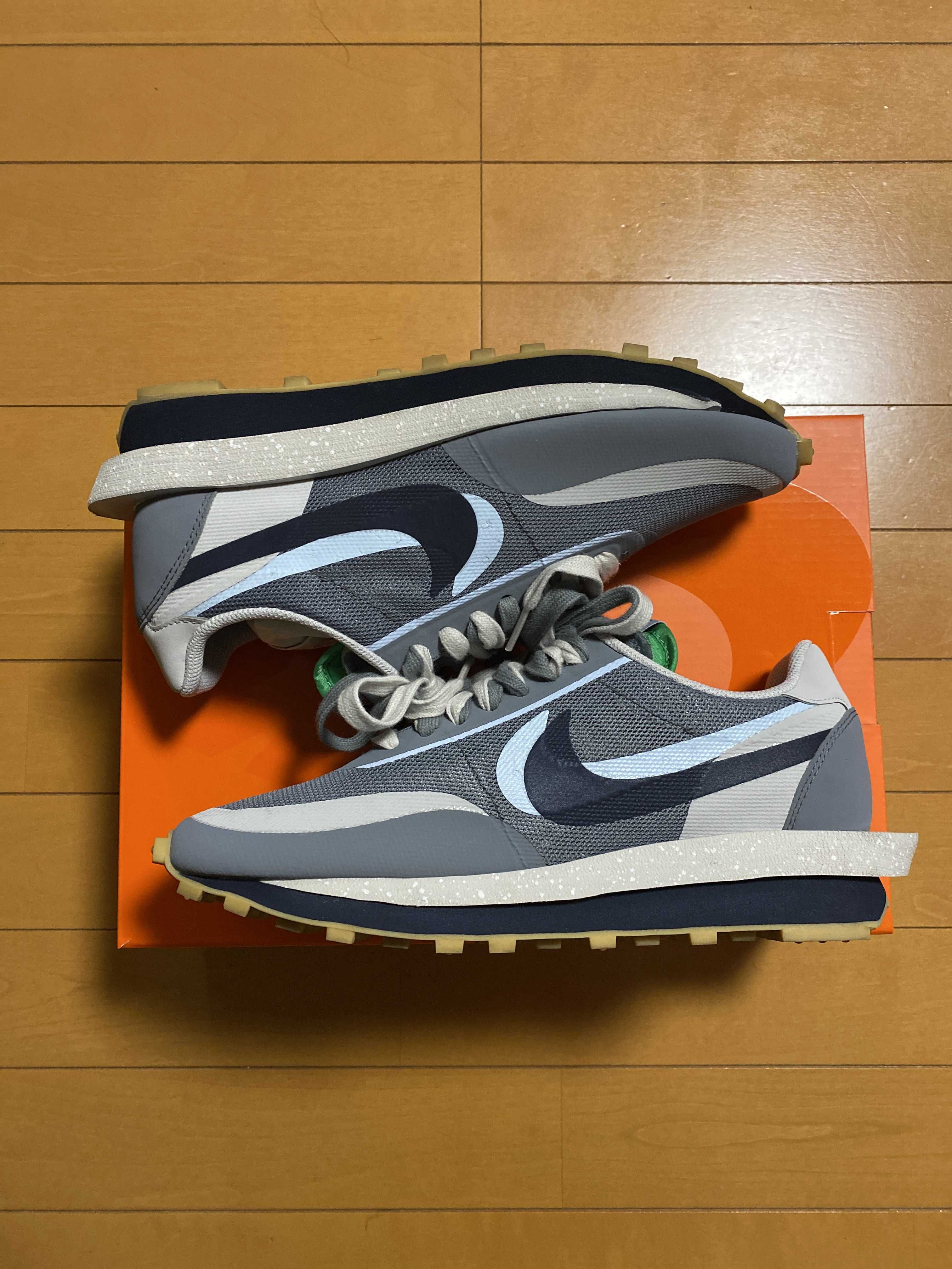 CLOT × Sacai × Nike LD Waffle "Grey Obsidian/Cool Grey"