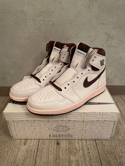 A Ma Maniere × Nike Air Jordan 1 Retro High OG "Sail and Burgundy"