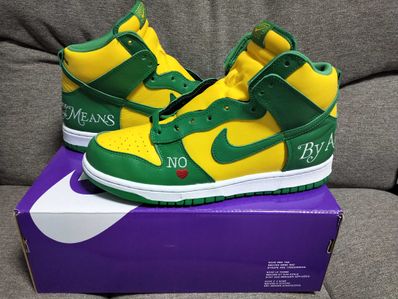 Supreme × Nike SB Dunk High By Any Means "Brazil"