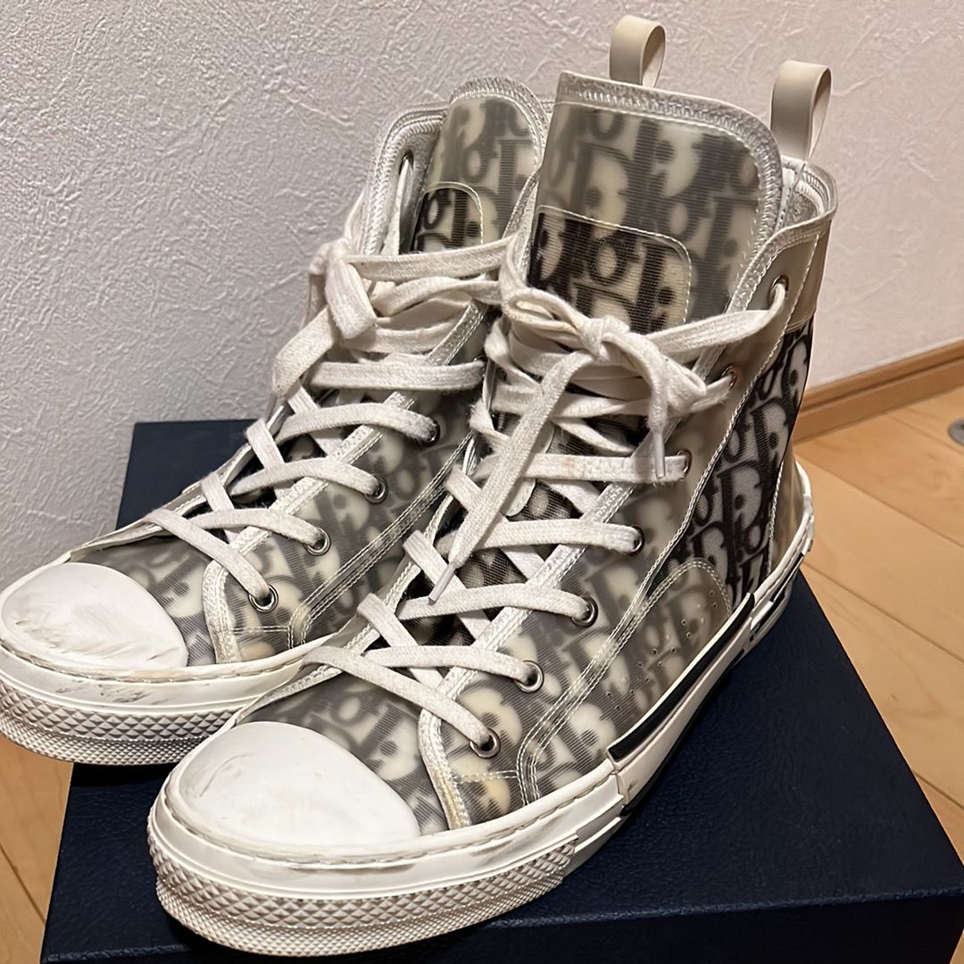 Dior B23 High Top Sneaker Dior Oblique Canvas "Clear"