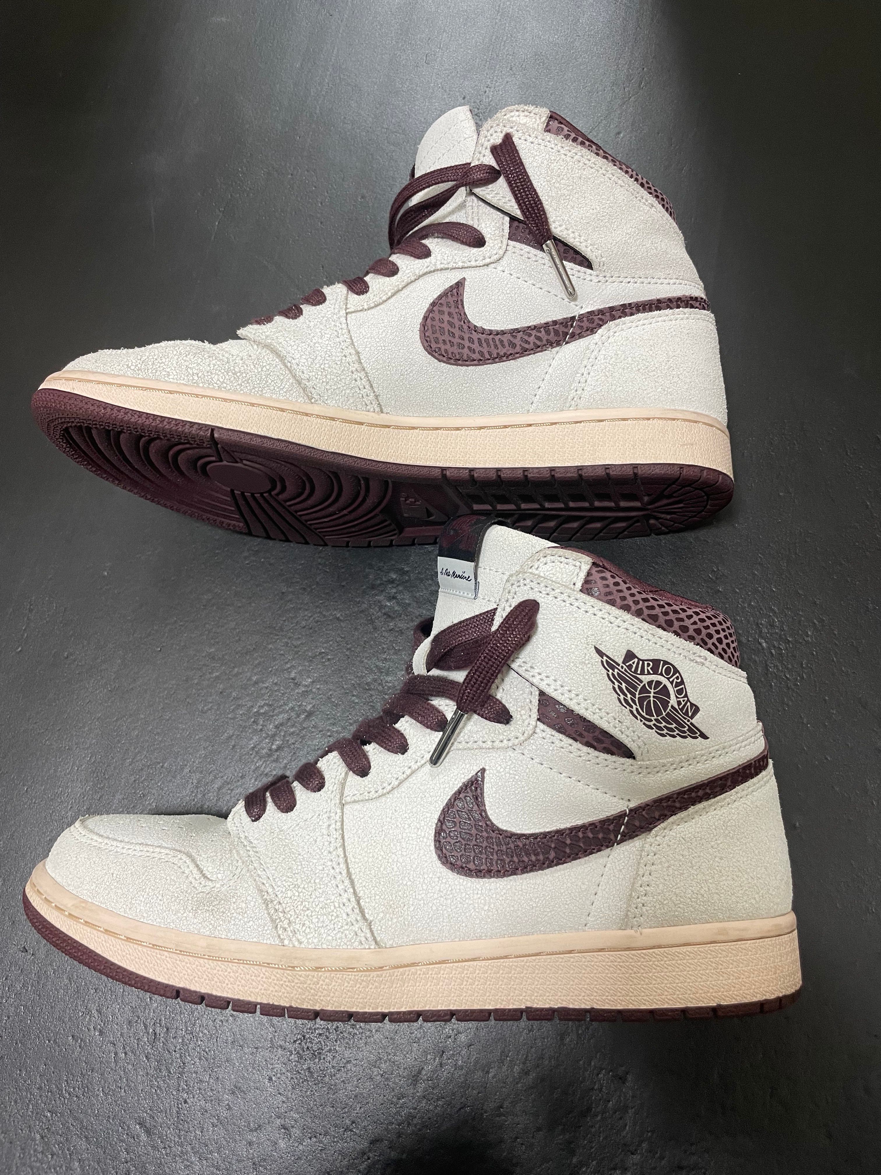 A Ma Maniere × Nike Air Jordan 1 Retro High OG "Sail and Burgundy"