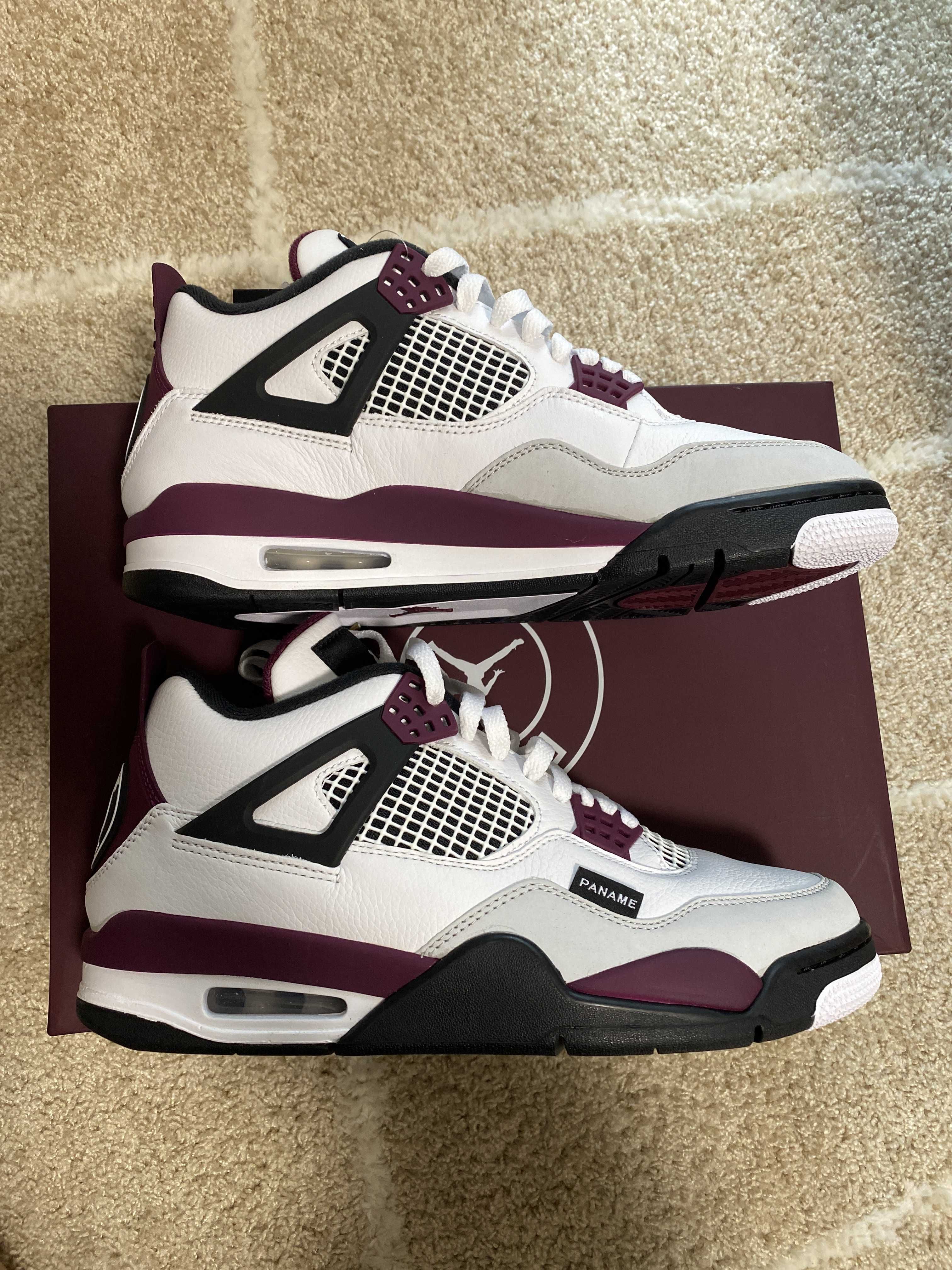 Paris Saint Germain ×Nike Air Jordan 4 Retro "White/Bordeaux/Neutral Gray"