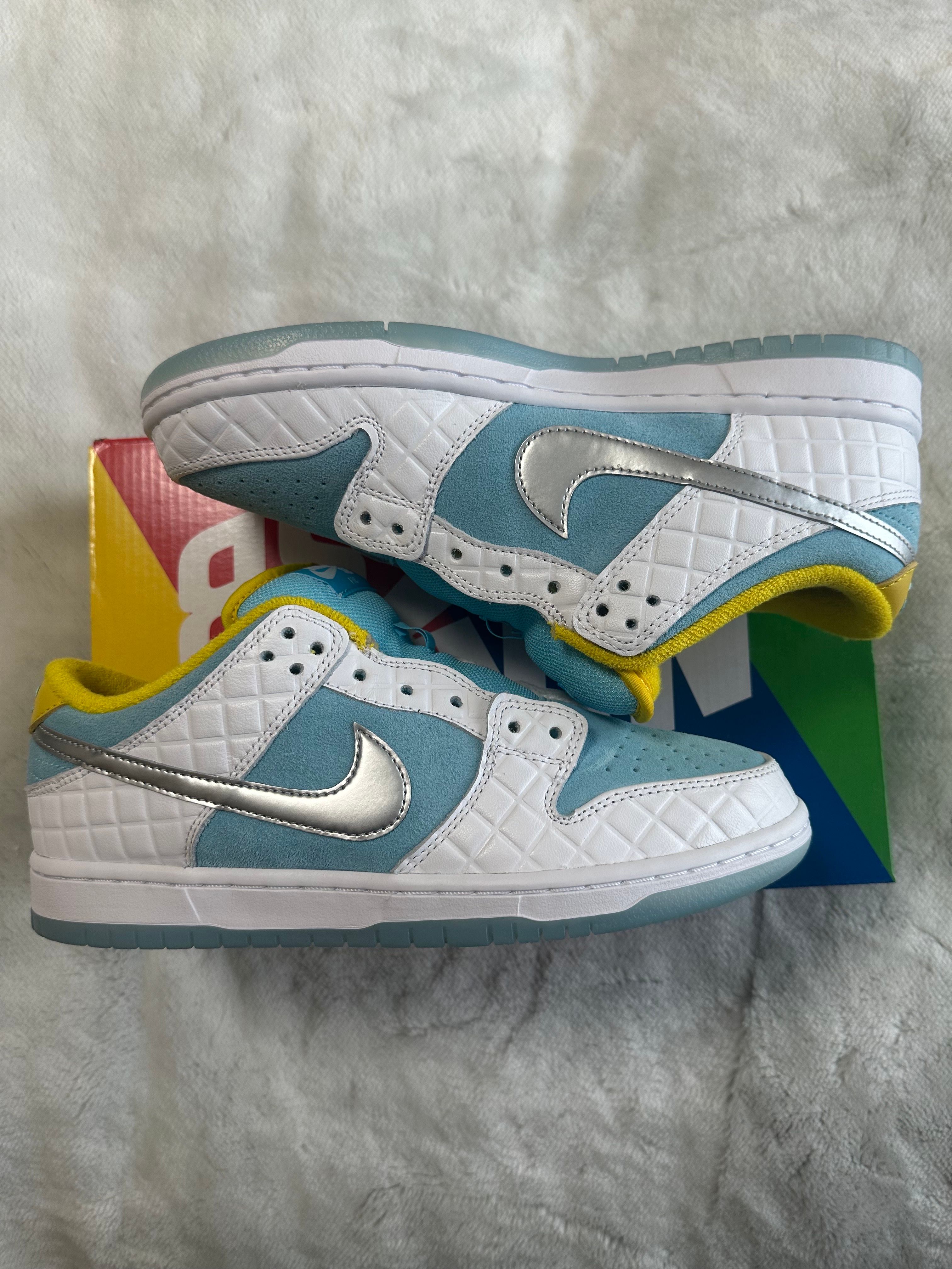 FTC × Nike SB Dunk Low "White/Blue"