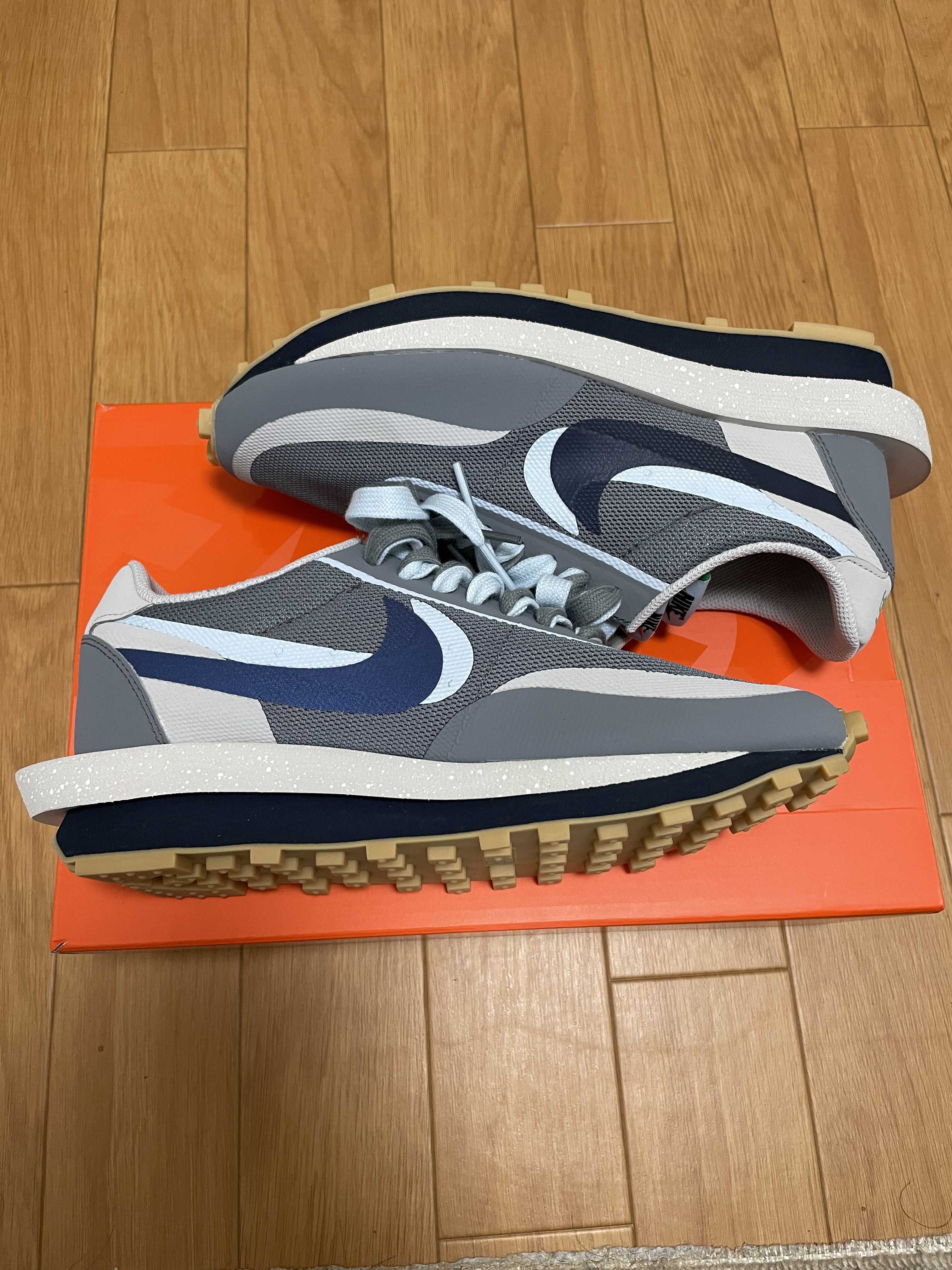 CLOT × Sacai × Nike LD Waffle "Grey Obsidian/Cool Grey"