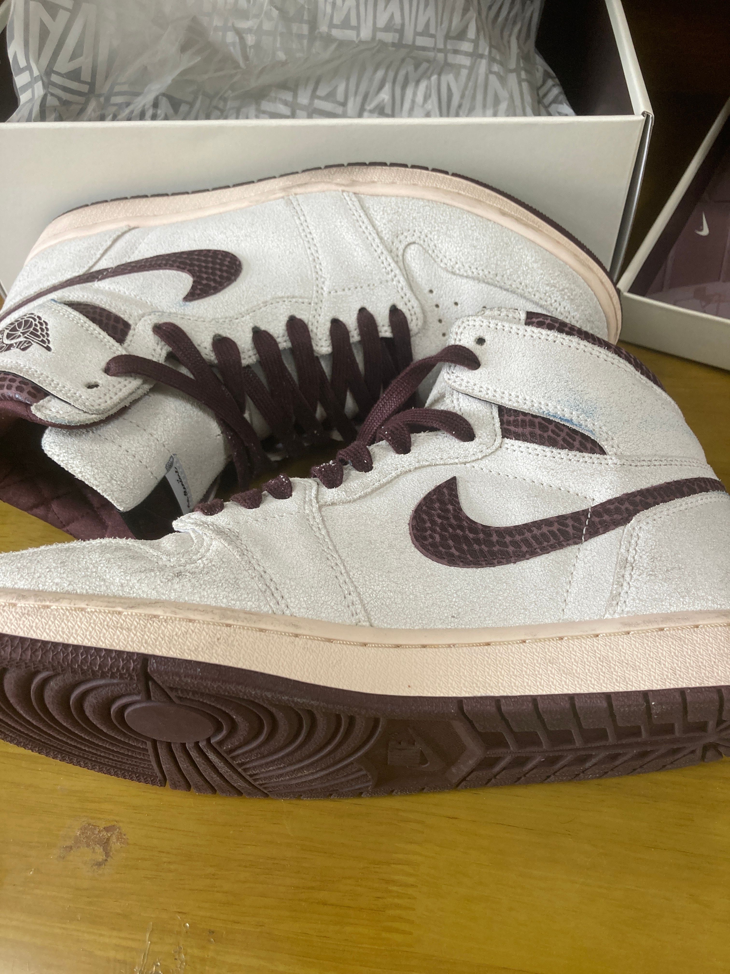 A Ma Maniere × Nike Air Jordan 1 Retro High OG "Sail and Burgundy"