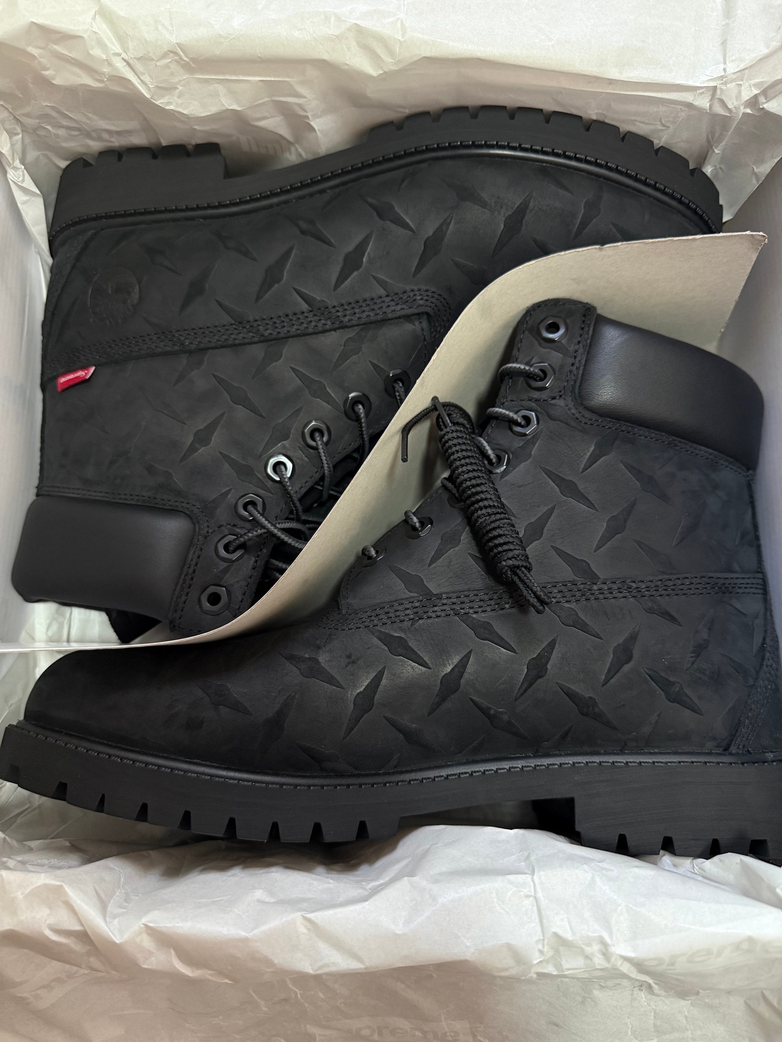 Supreme × Timberland Diamond Plate 6inch Premium Waterproof Boot "Black"