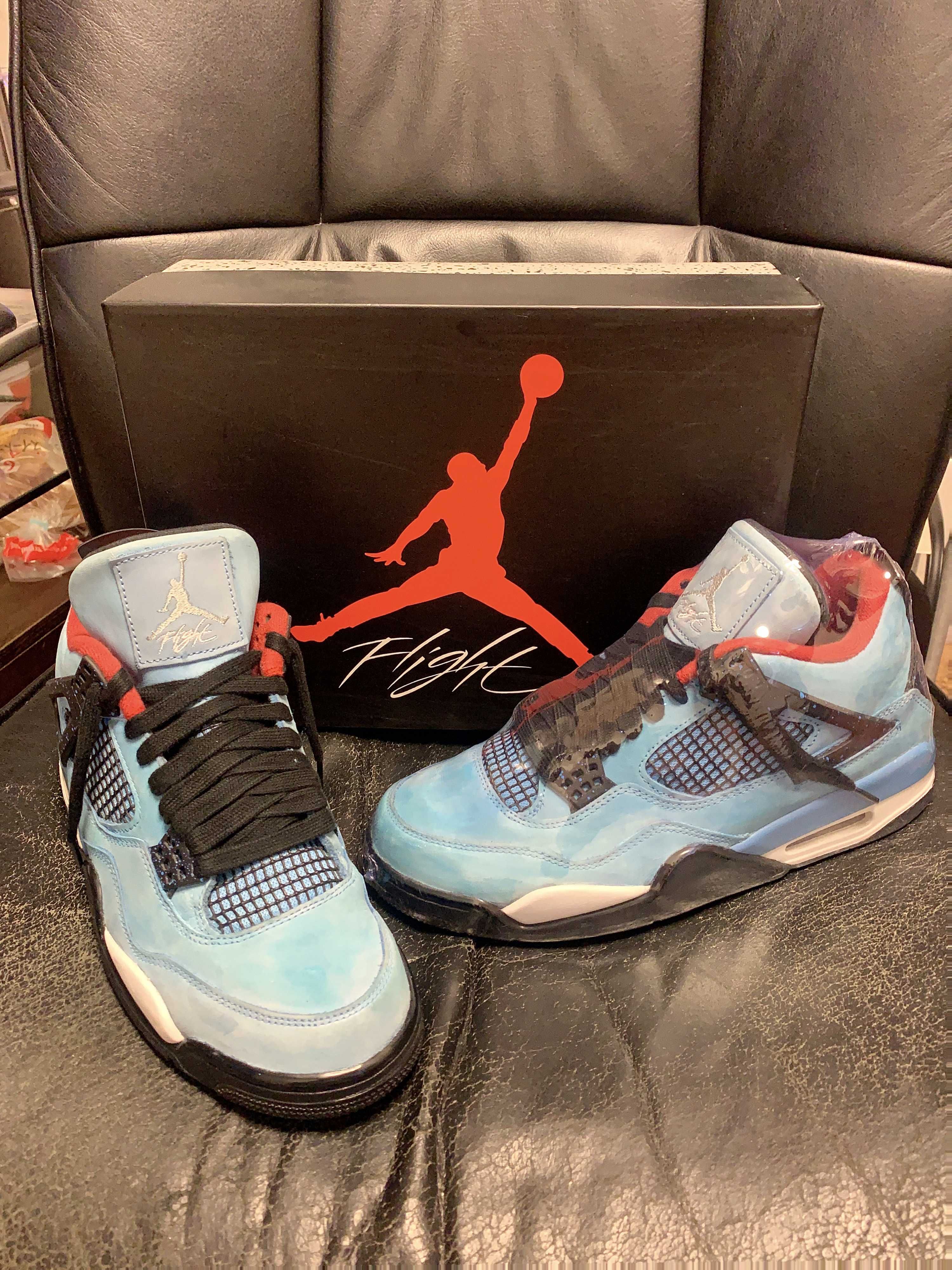Travis Scott × Nike Air Jordan 4 Retro Cactus Jack "University Blue"