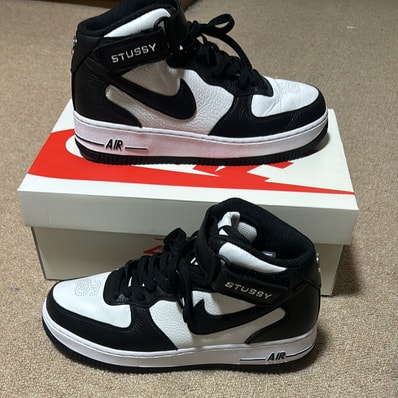 Stussy × Nike Air Force 1 Mid "Black and Light Bone"