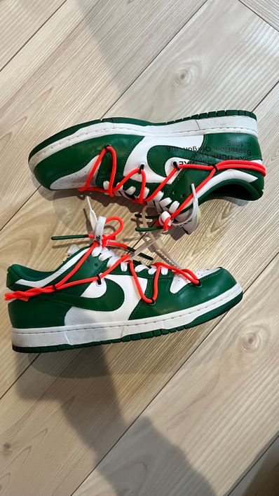 Off-White × Nike Dunk Low "White/Pine Green"