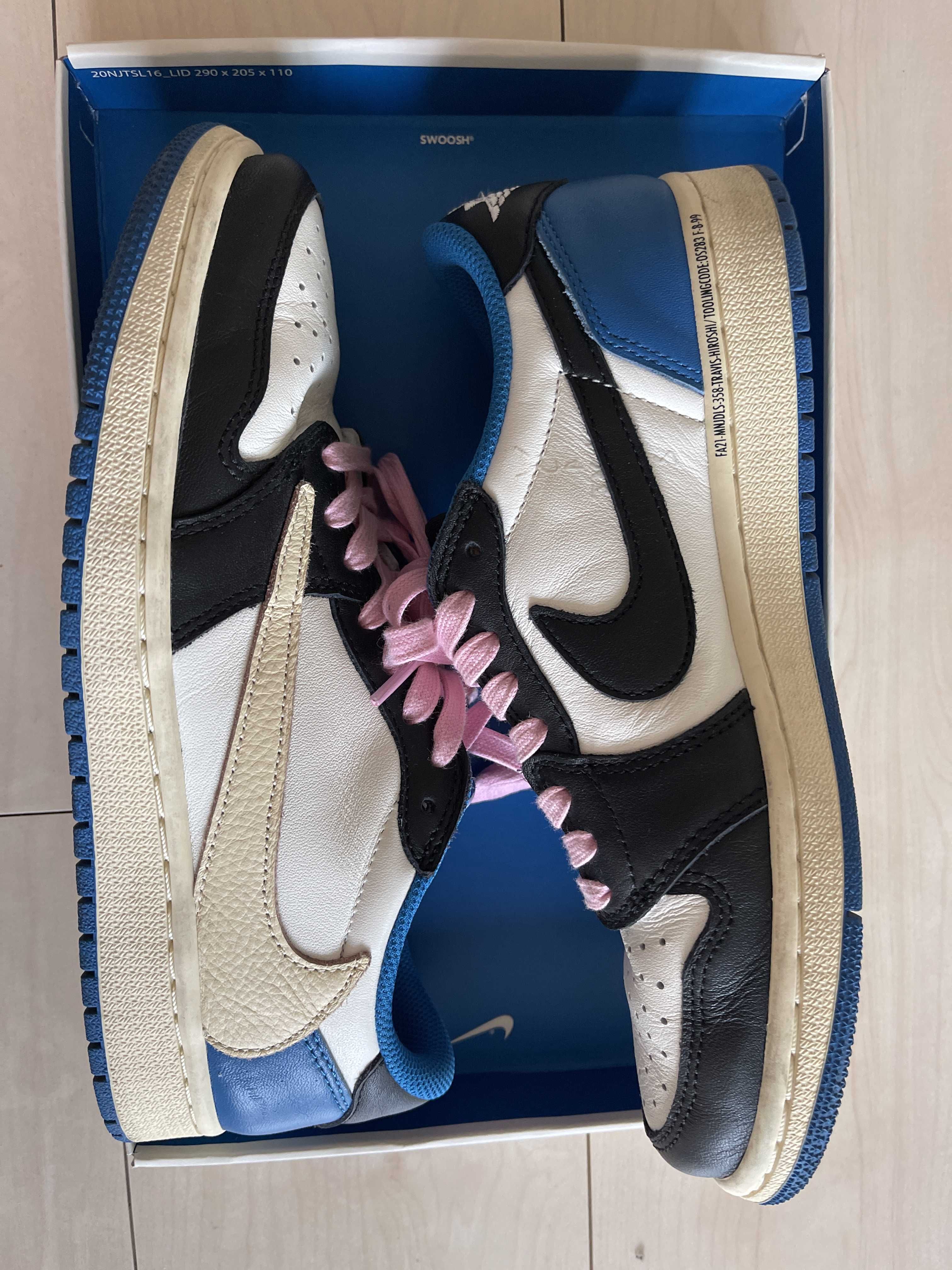 Travis Scott × fragment design × Nike Air Jordan 1 Low OG SP "Military Blue"